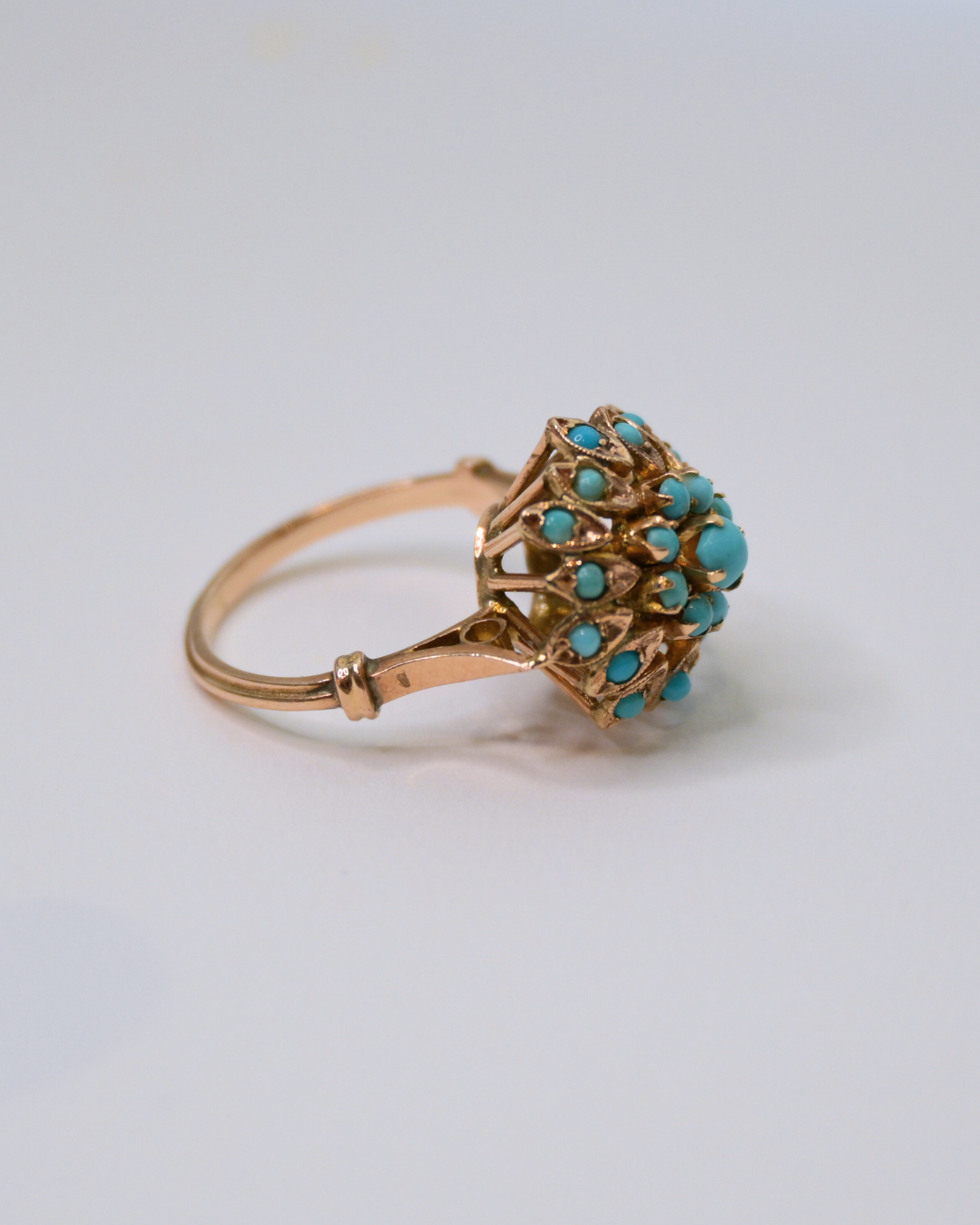Axelle Delhaye - Bague Turquoise et Or Rose