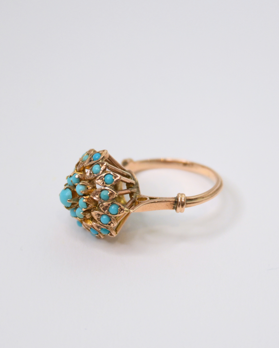 Axelle Delhaye - Bague Turquoise et Or Rose