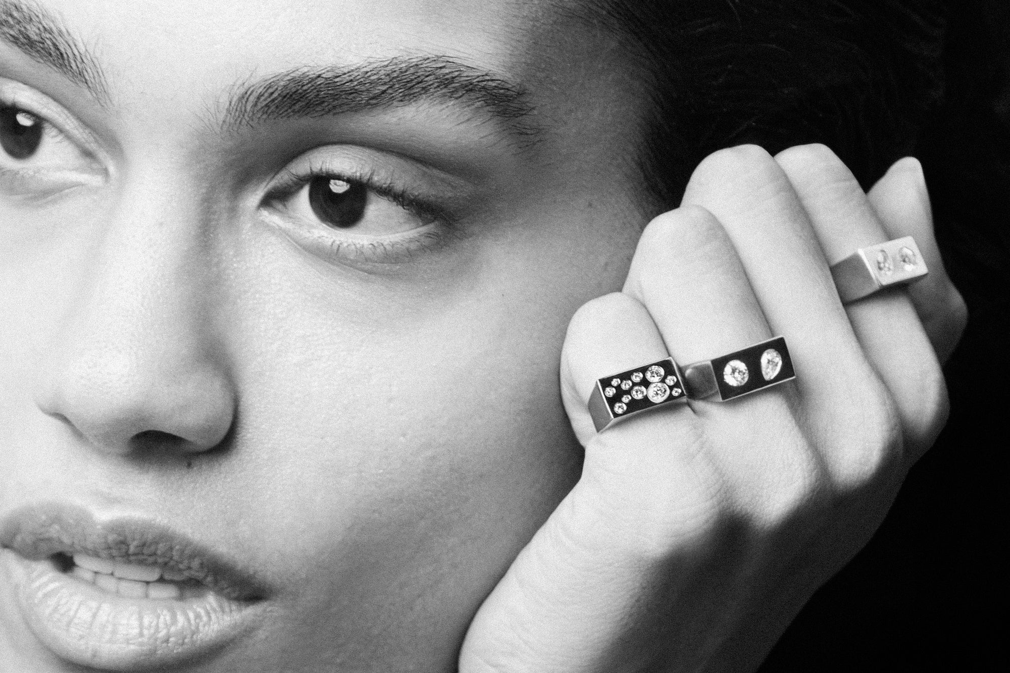 Margaret Mae -Bague Raindrop Argent et Diamant