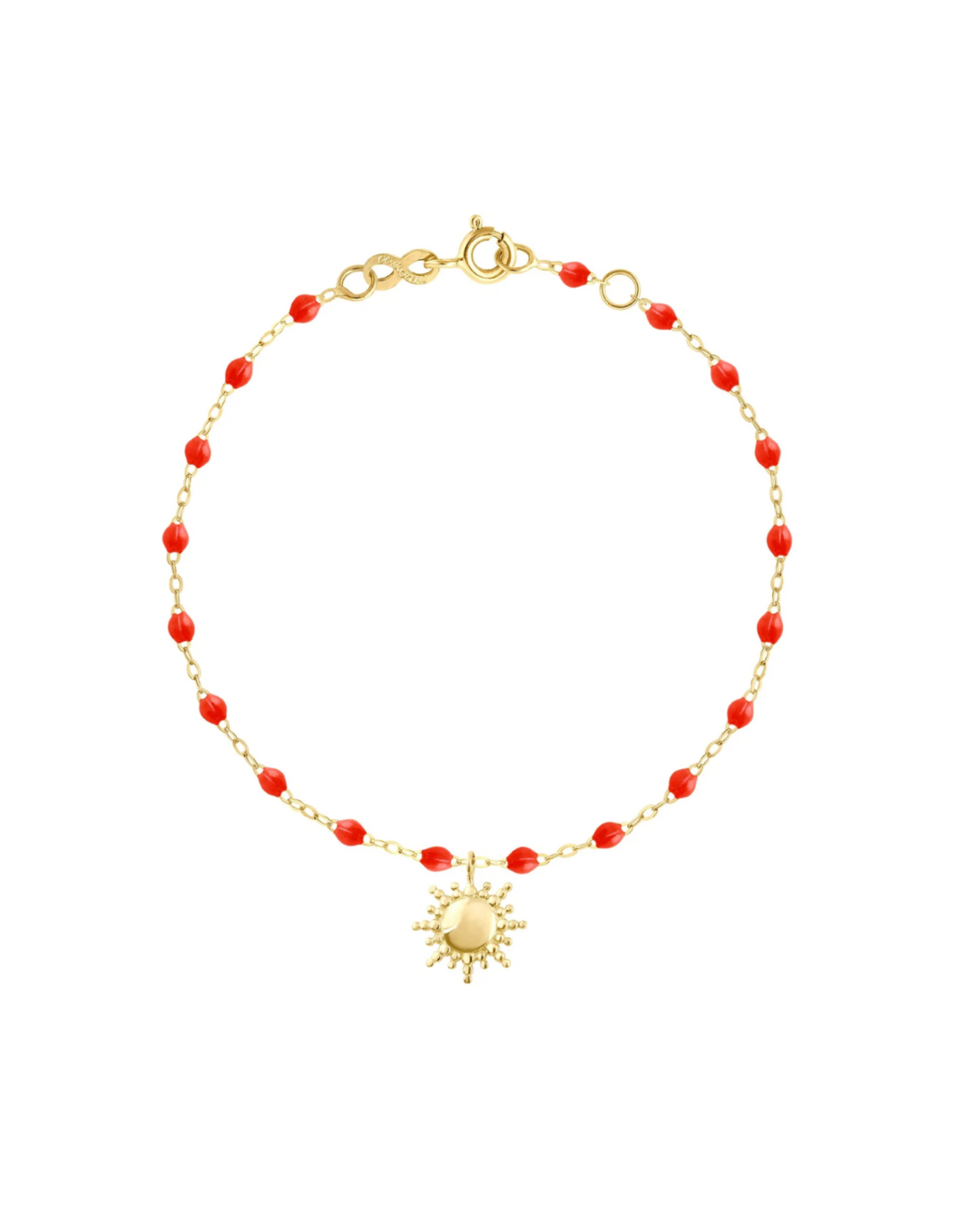 Coral Sun bracelet, yellow gold, 17 cm