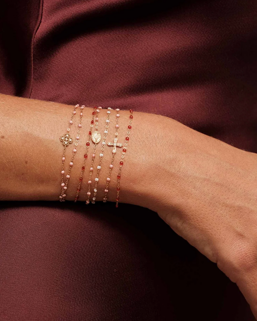 Bracelet rubis Classique Gigi, or jaune, 17 cm