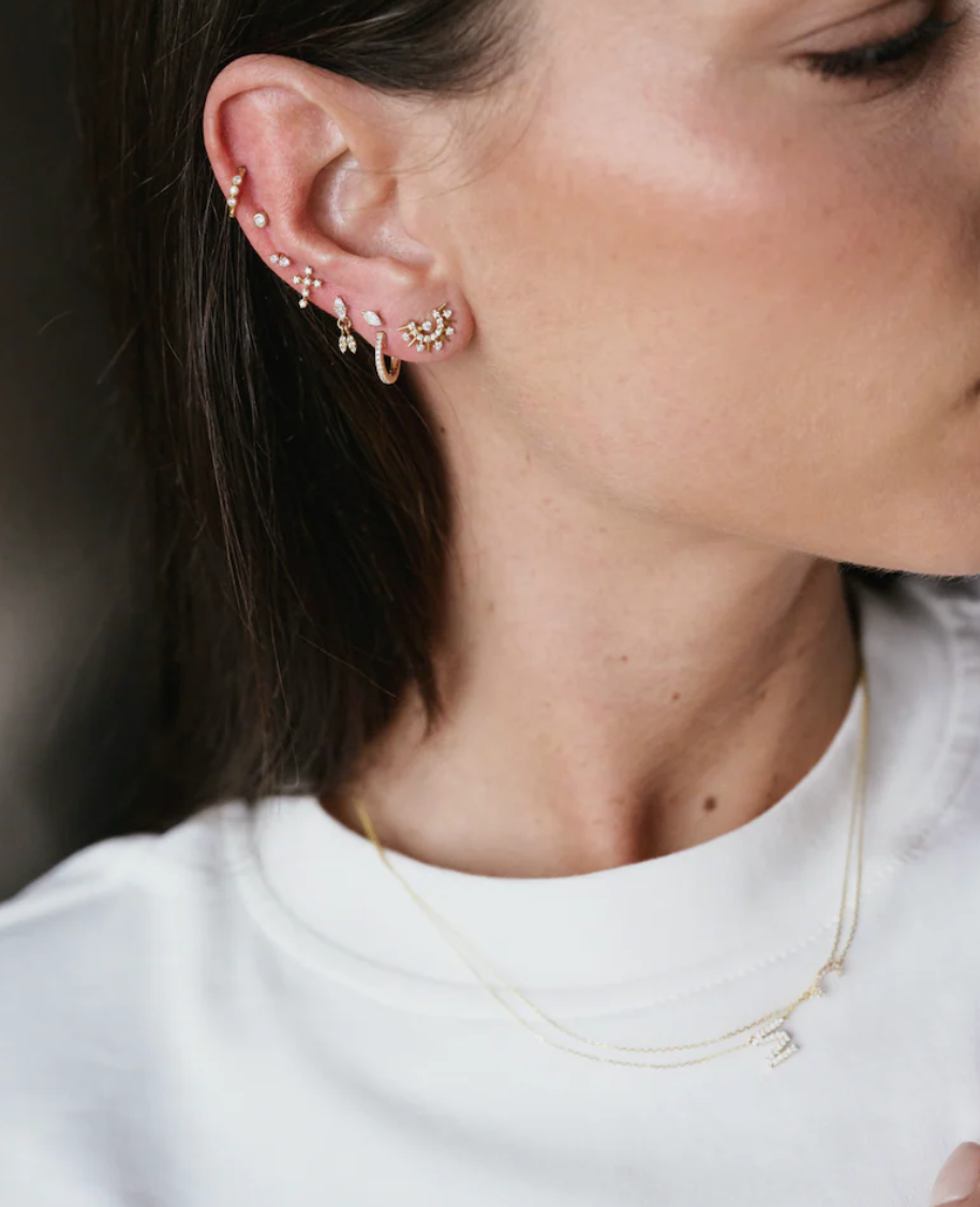 The wild Jwls - Triple Drop Piercing - Diamond - Yellow Gold