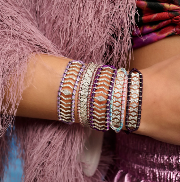 Van Den Abeele - Bracelet Buzios aubergine
