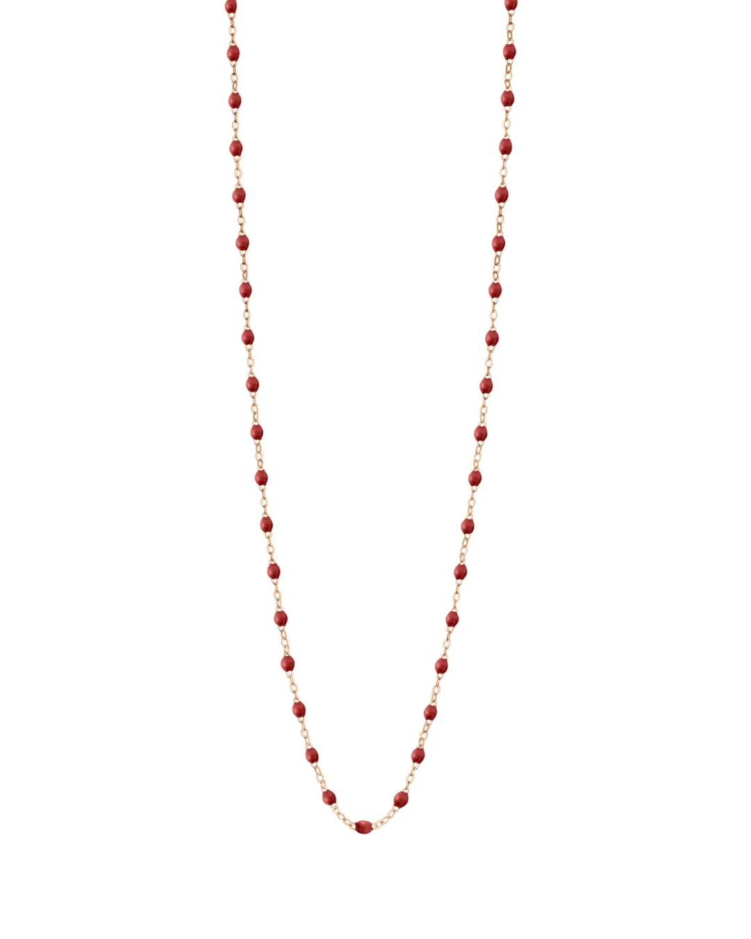 Classic Gigi Burgundy Necklace, Rose Gold, 86cm