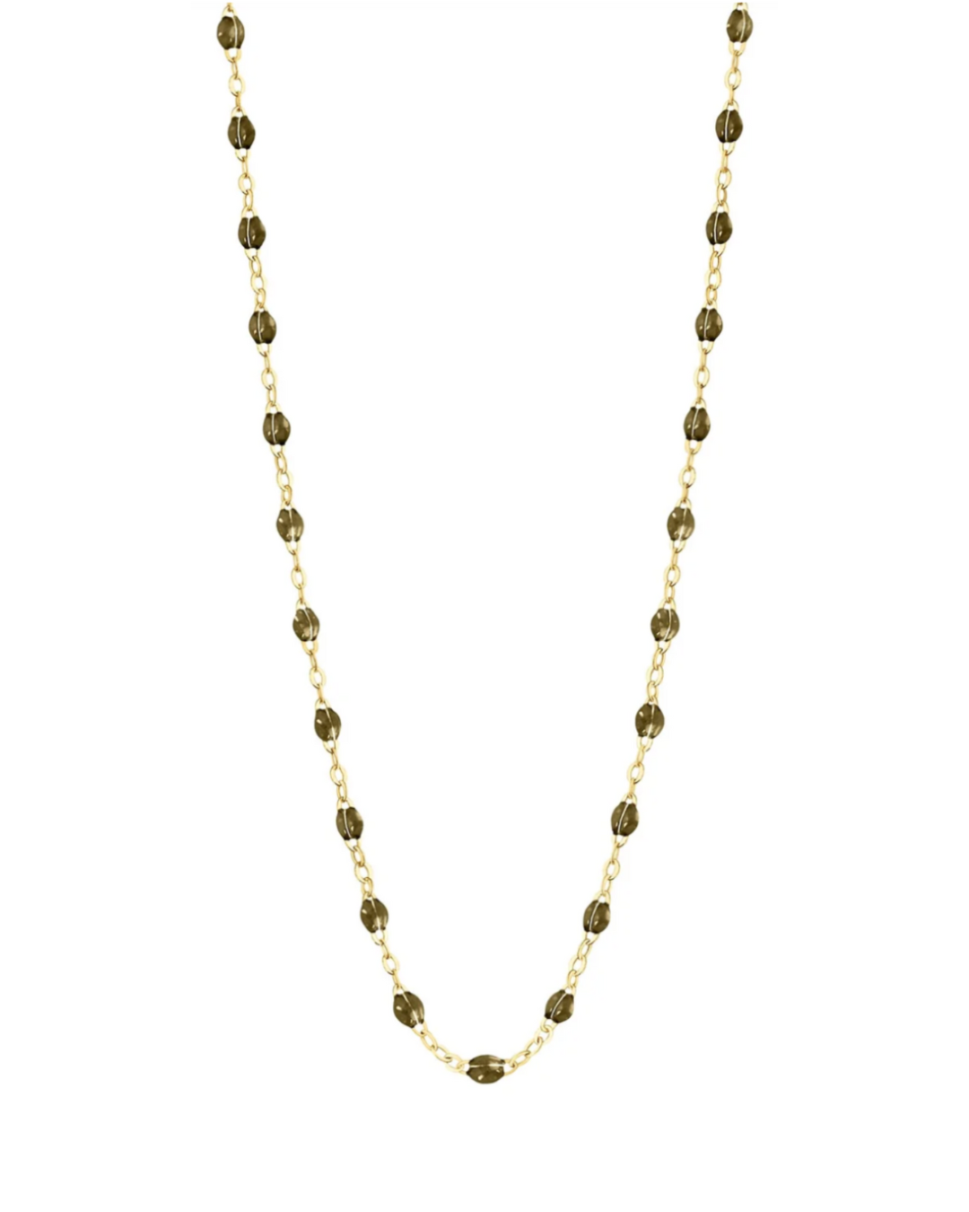 Gigi Clozeau- Collier kaki Classique Gigi, or jaune, 42 cm