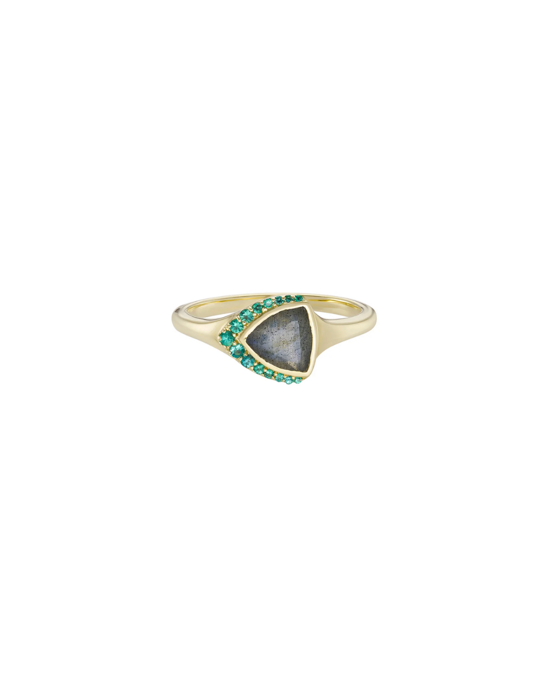 Métier - AZ Gemstone Trillion Ring Labradorite and Emerald