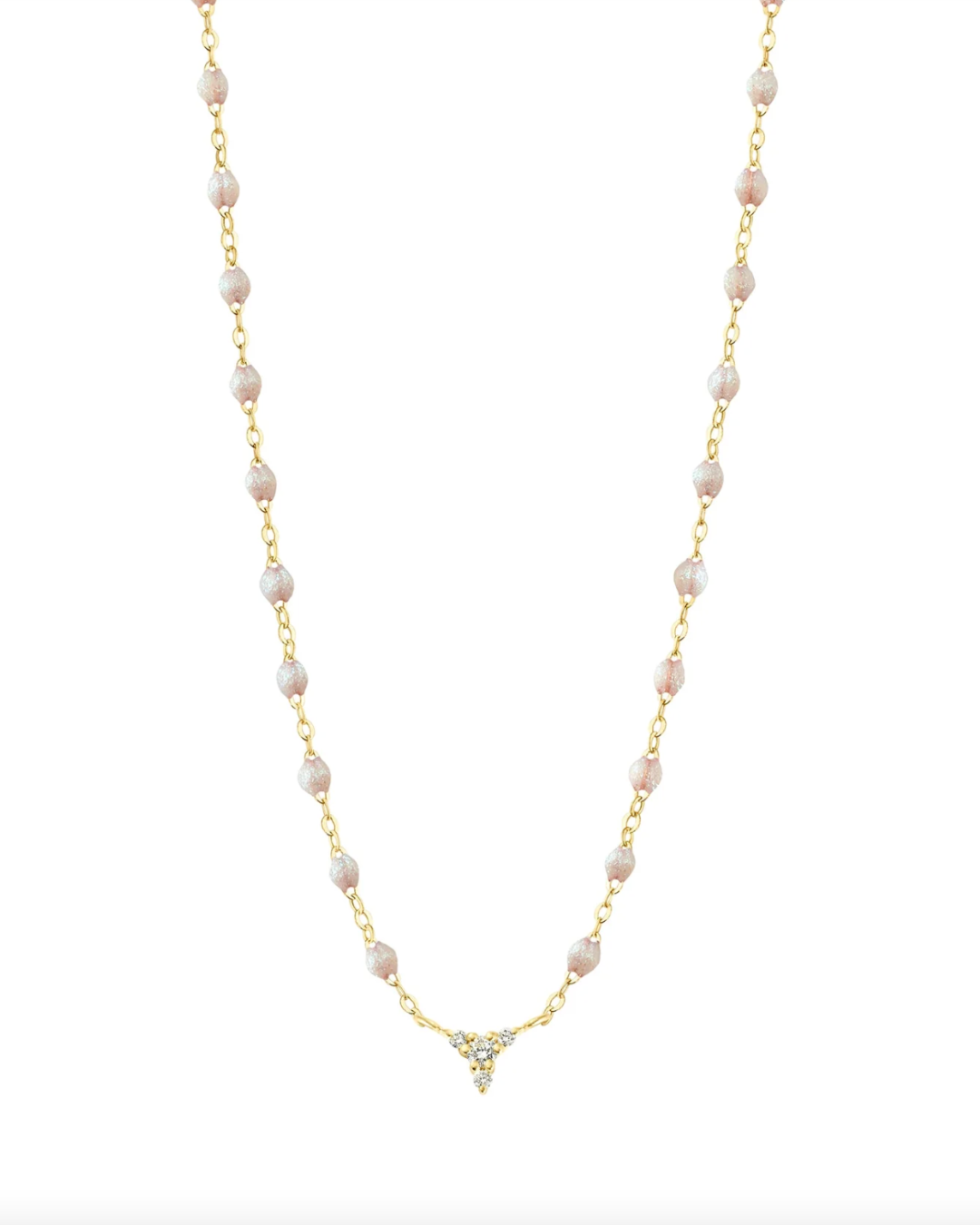 Gigi Clozeau - Collier opale petit Kosmos, diamants, or jaune, 42 cm