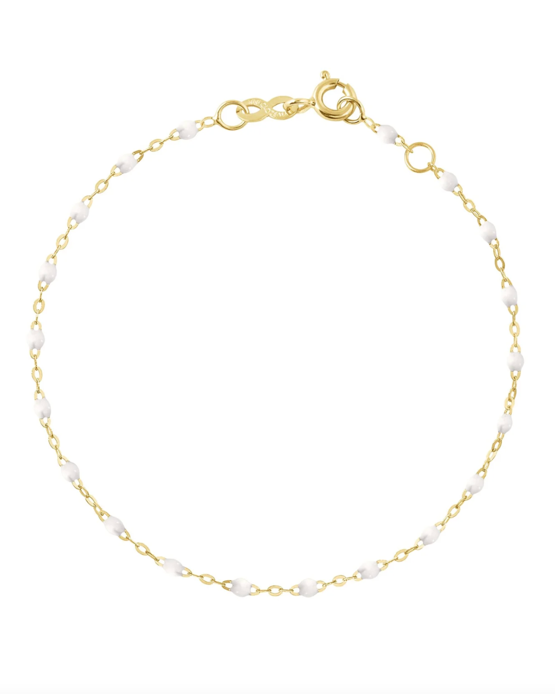 Gigi Clozeau - Bracelet blanc Classique Gigi, or jaune, 17 cm