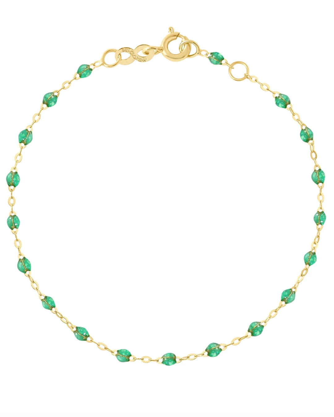 Gigi Clozeau - Bracelet menthe Classique Gigi, or jaune, 17 cm