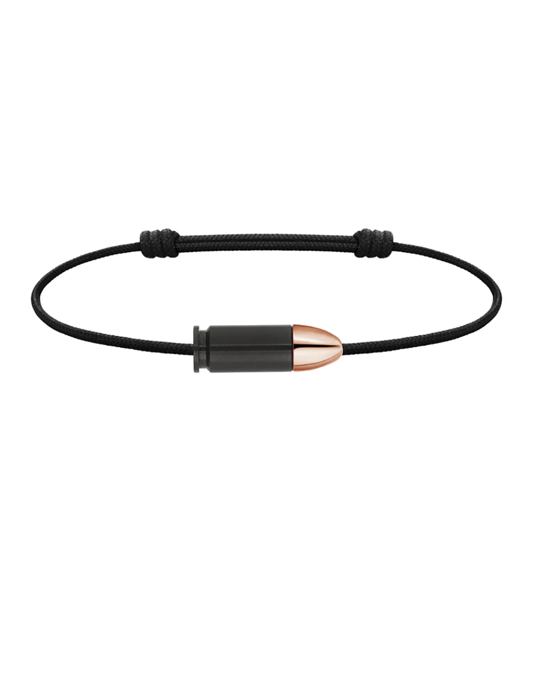 Akillis - Bracelet cordon Bang Bang Or rose & titane noir
