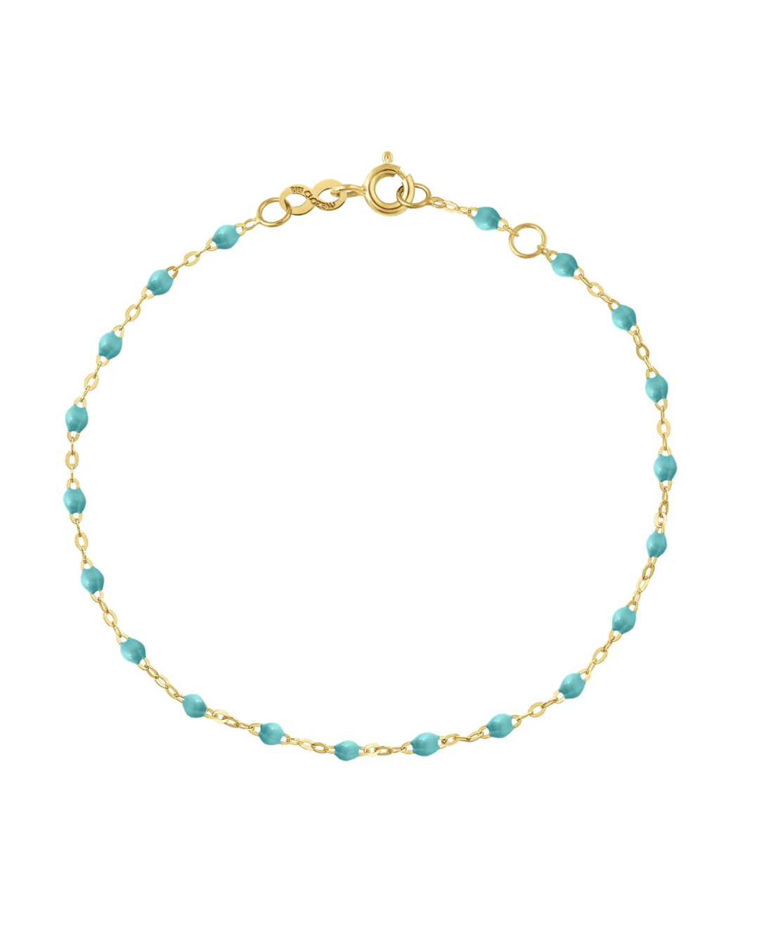 Bracelet turquoise vert Classique Gigi, or jaune, 17 cm