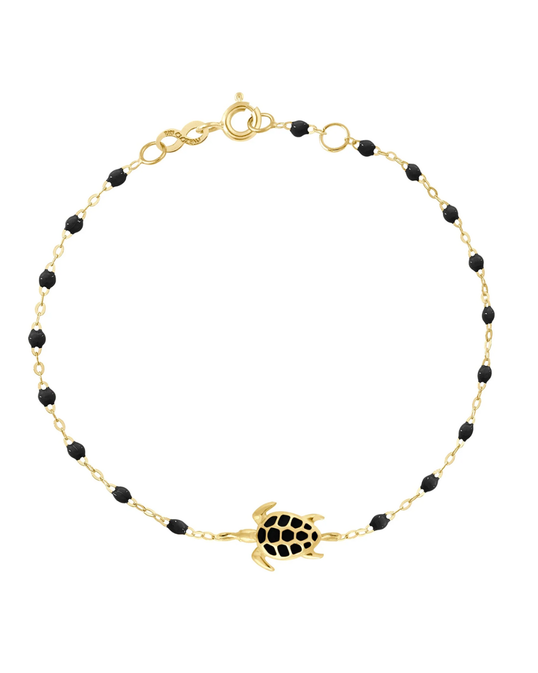 Gigi Clozeau - Bracelet noir Tortue, or jaune, 17 cm