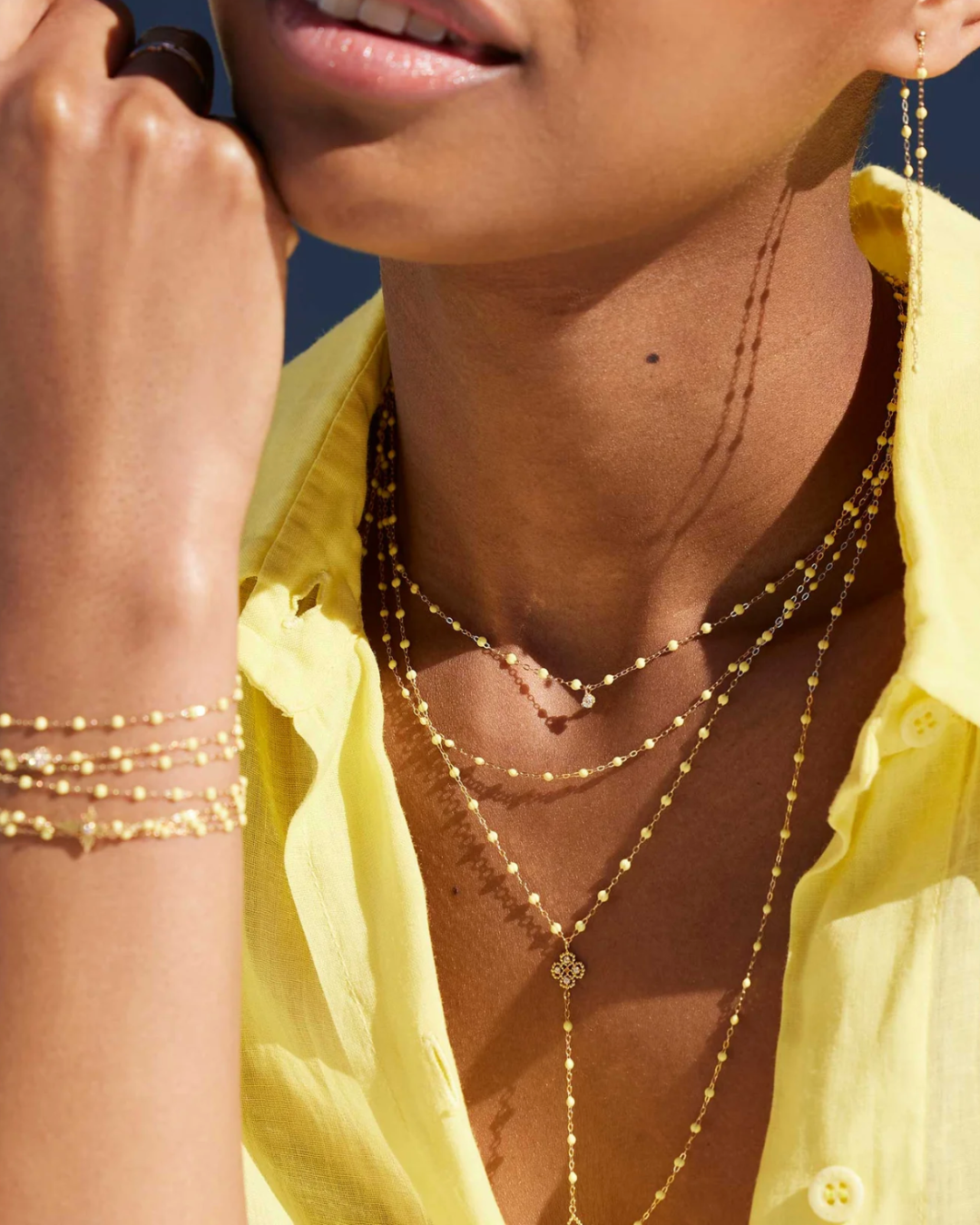 Gigi Clozeau - Bracelet mimosa Classique Gigi, or jaune, 17 cm