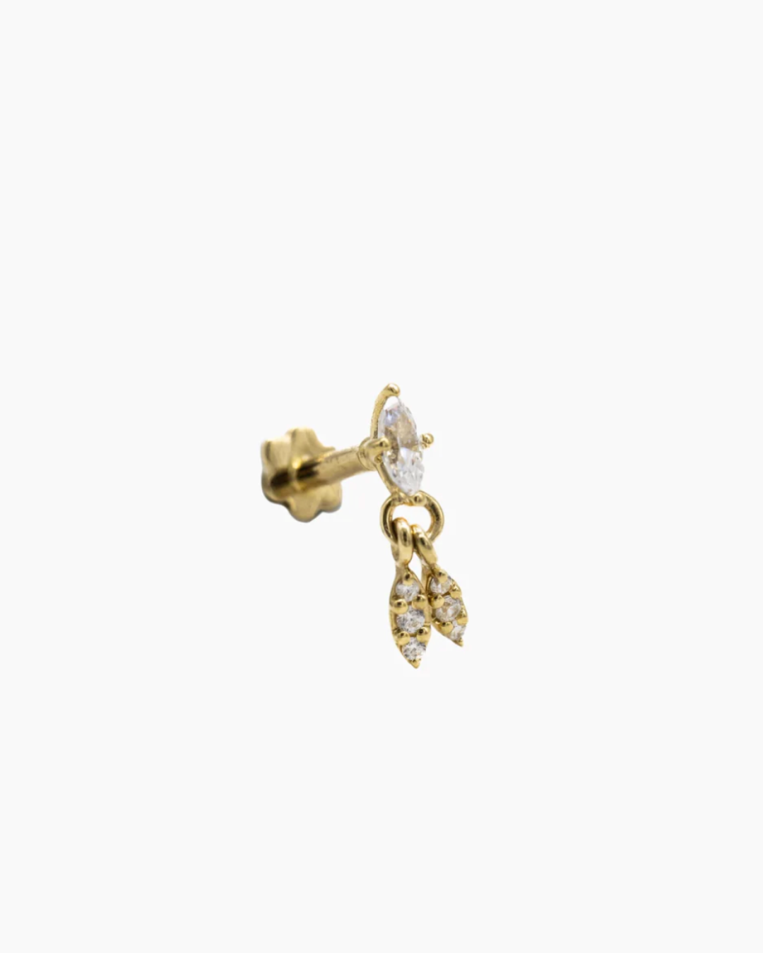 The wild Jwls - Triple Drop Piercing - Diamond - Yellow Gold
