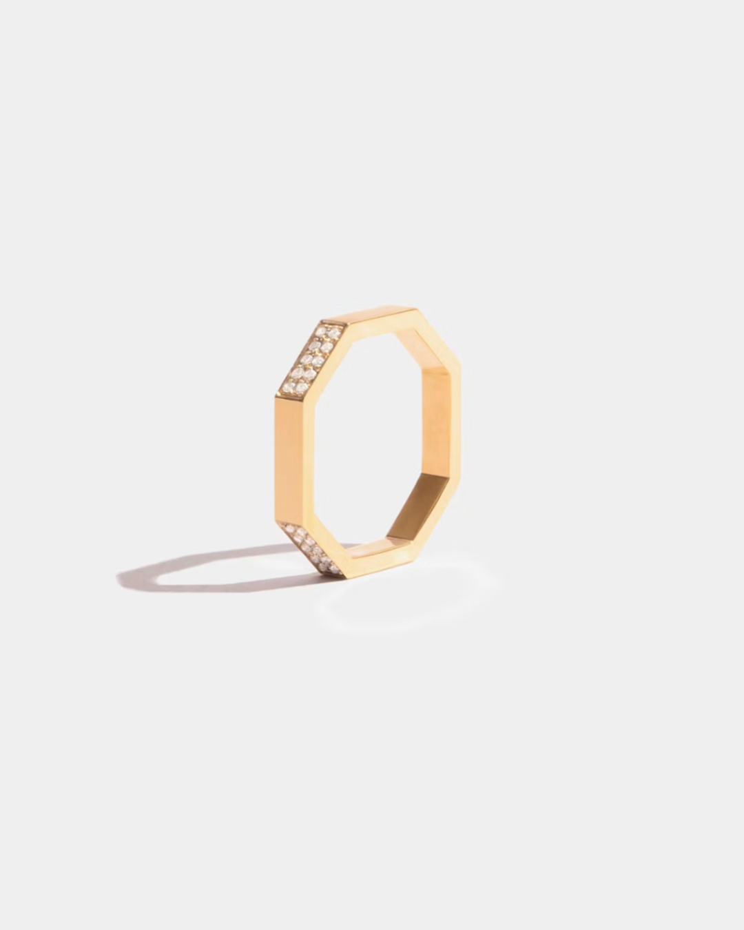 JEM - Simple Paved Octagon Ring 02