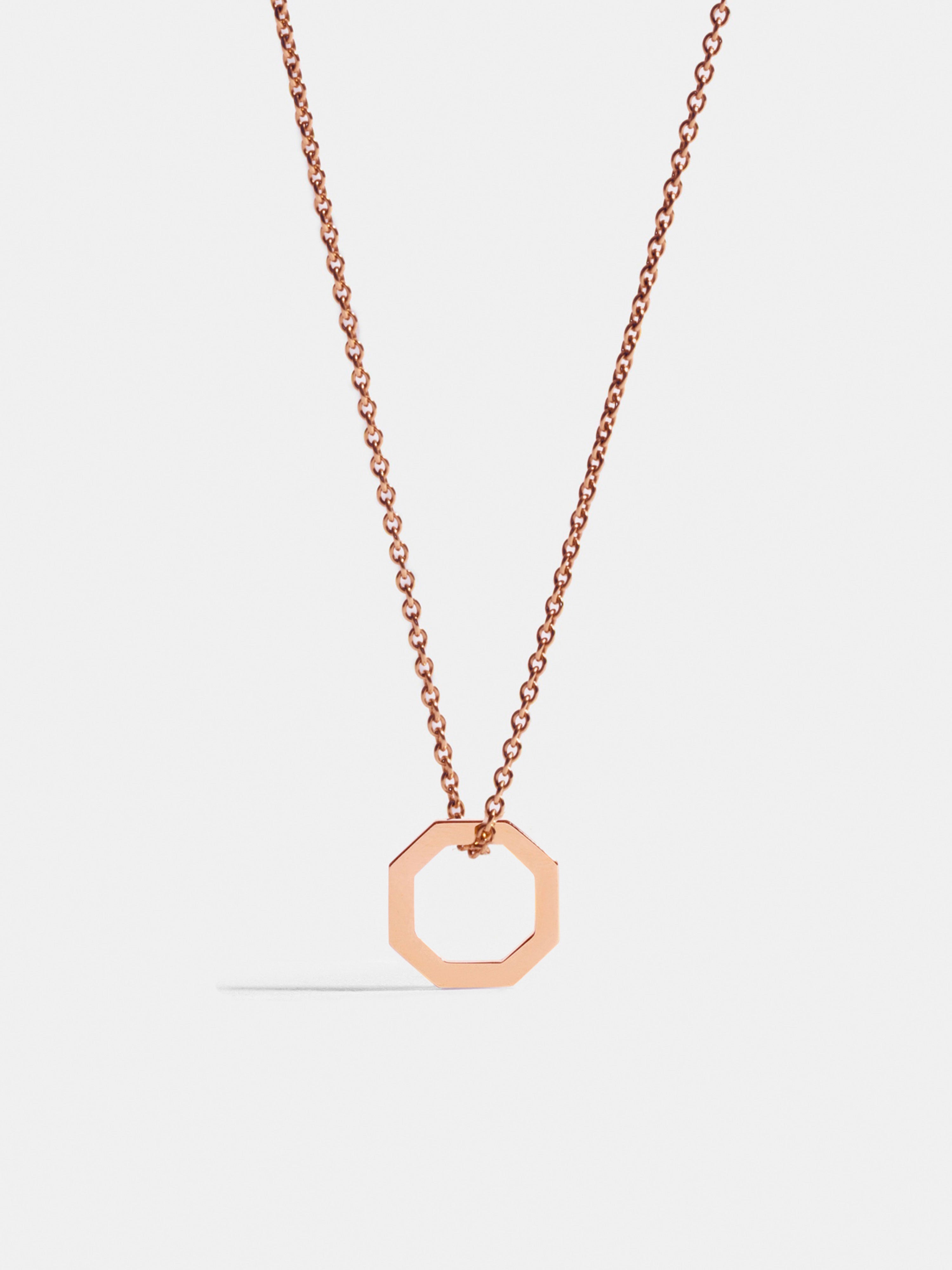 JEM - Small Octagon in Rose Gold Pendant