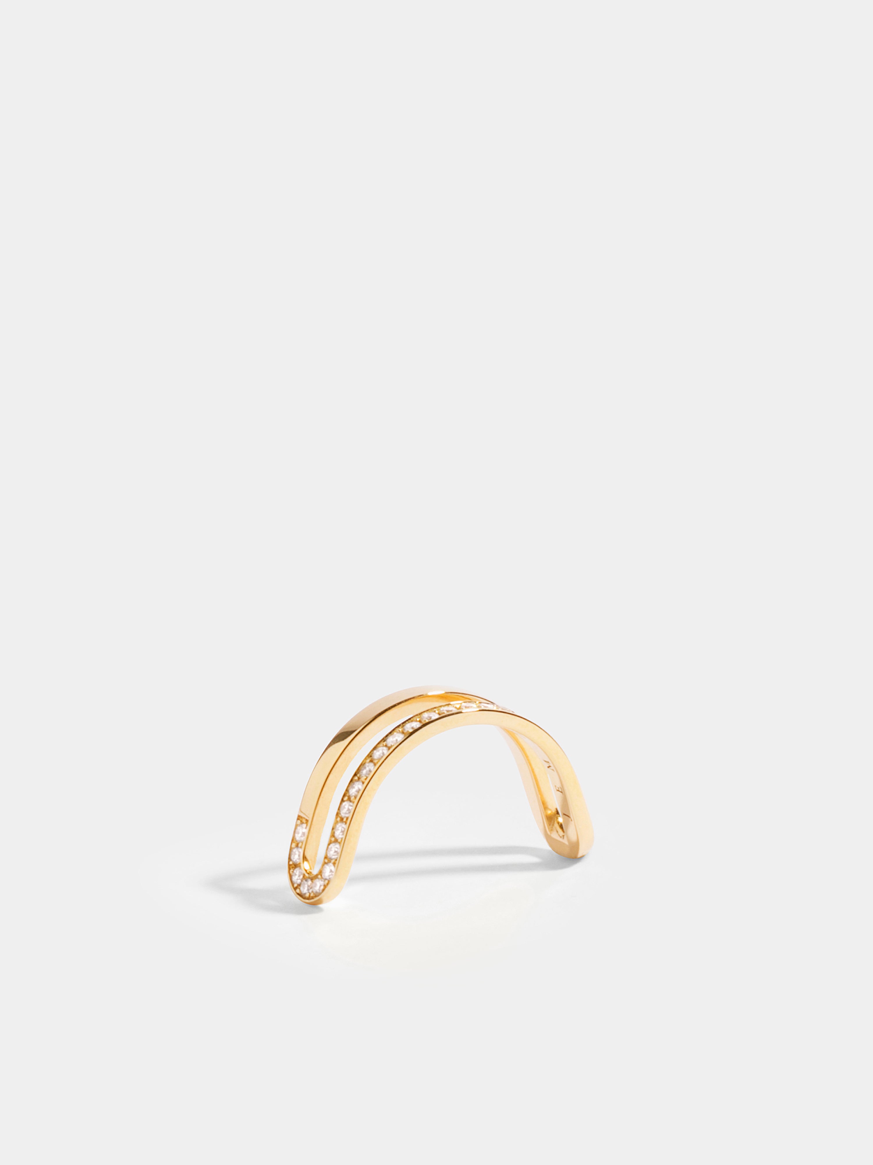JEM - Demi-bague Simple Étreintes semi-pavée