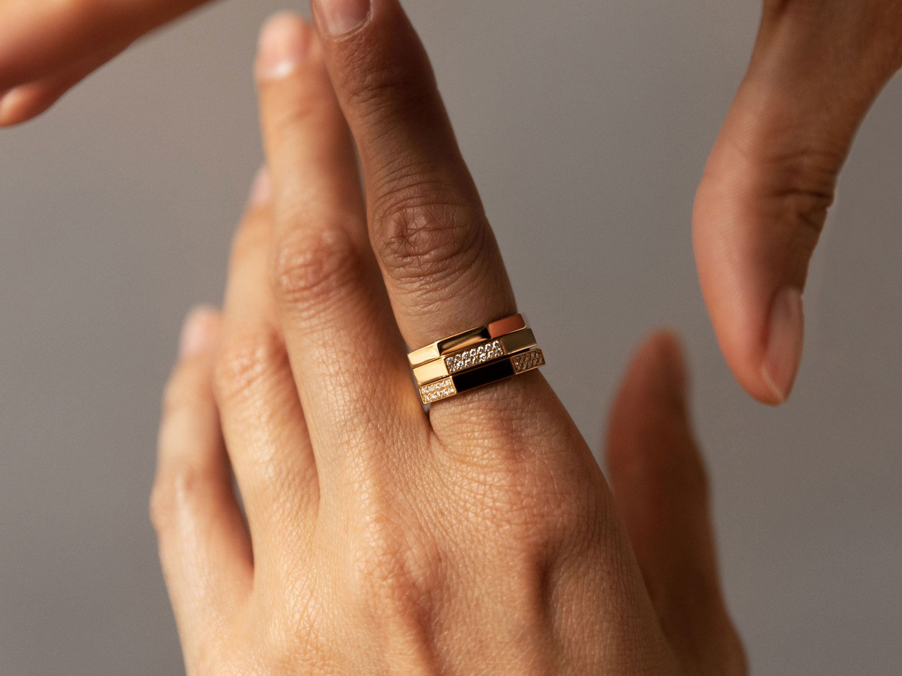 JEM - Simple Paved Octagon Ring 02