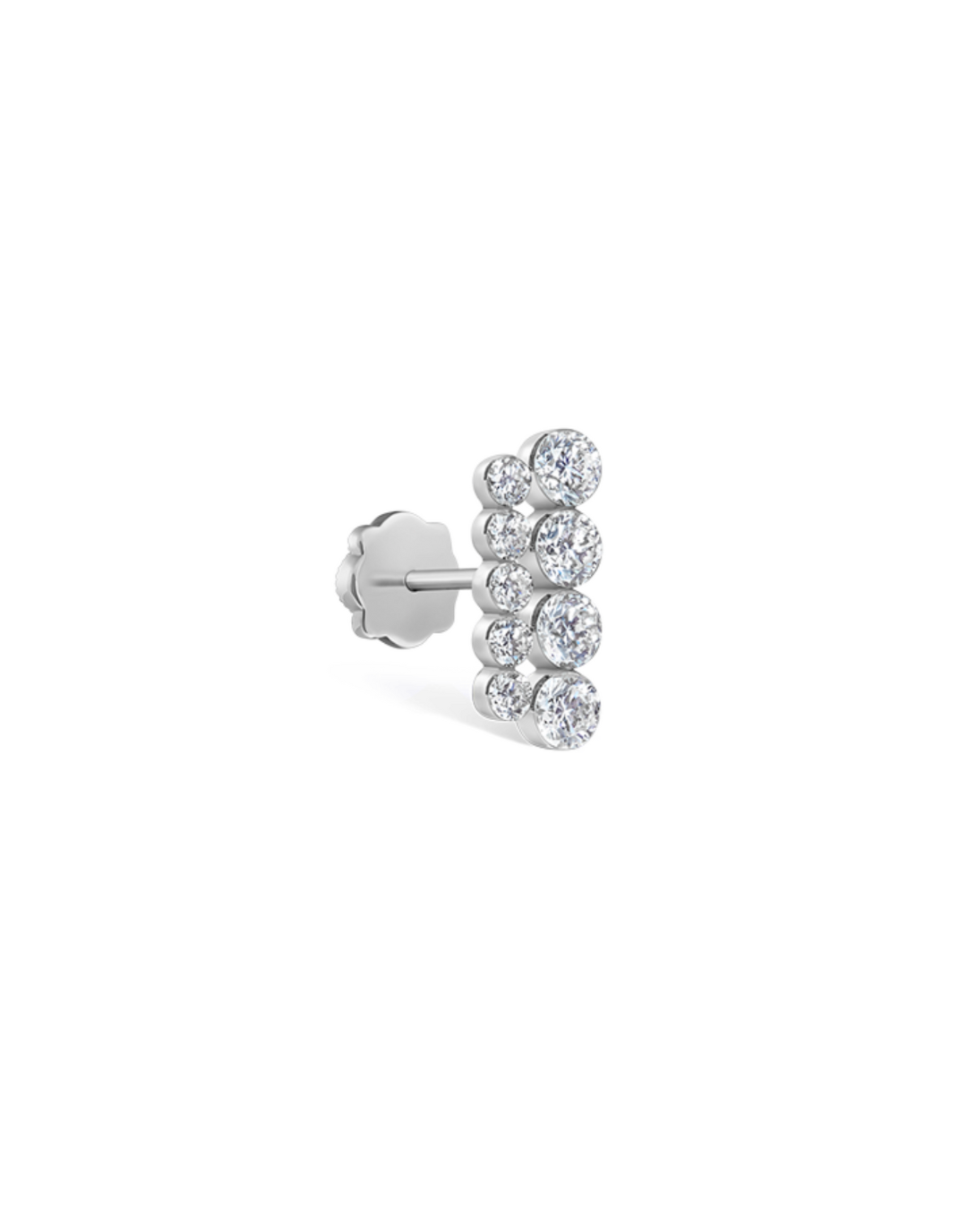 Maria Tash - 11mm Invisible set diamond Apsara bar threaded stud earring