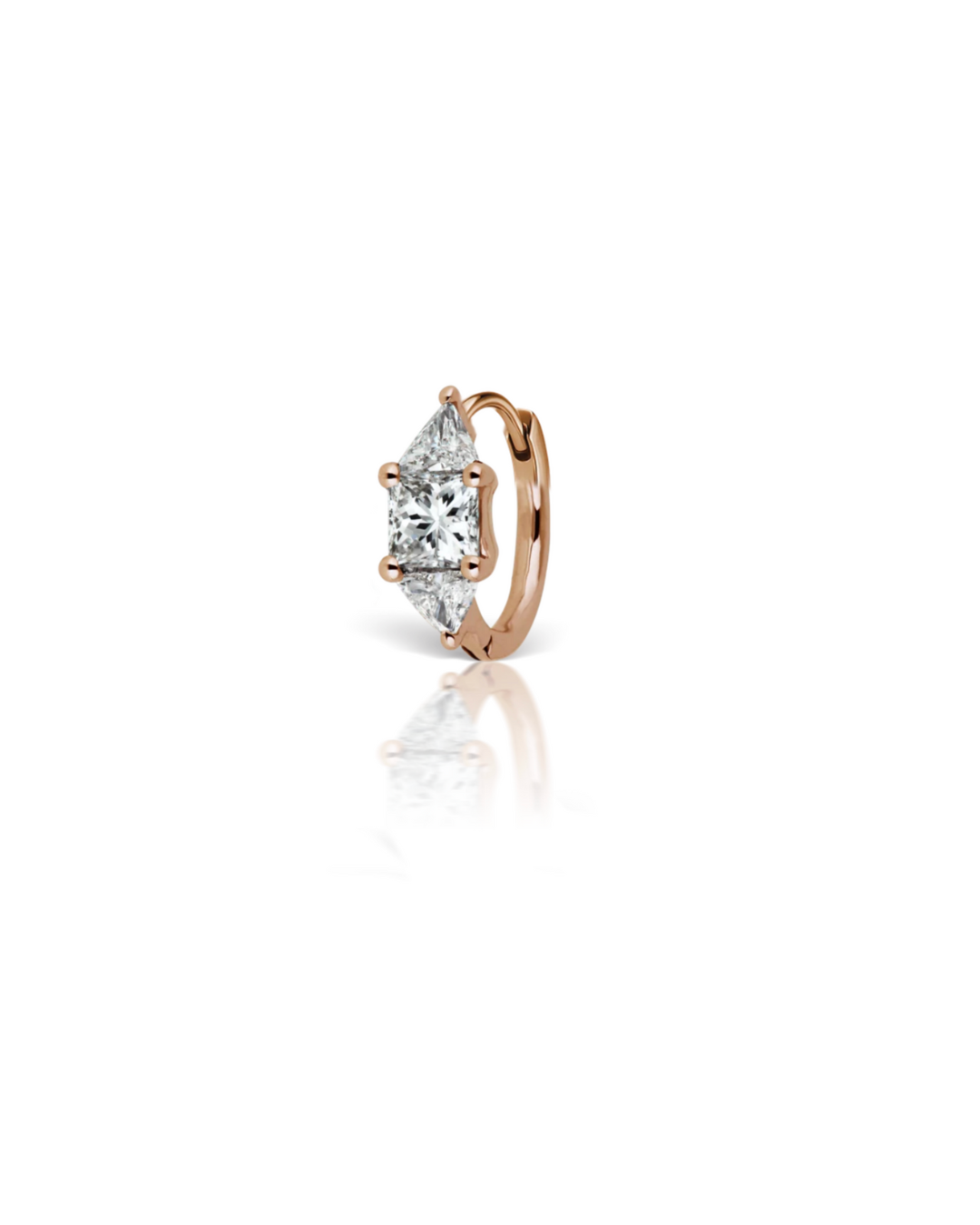 Maria Tash - 6.5mm 3mm Diamond Princess Triangle Hoop Earring (Non-Rotating)
