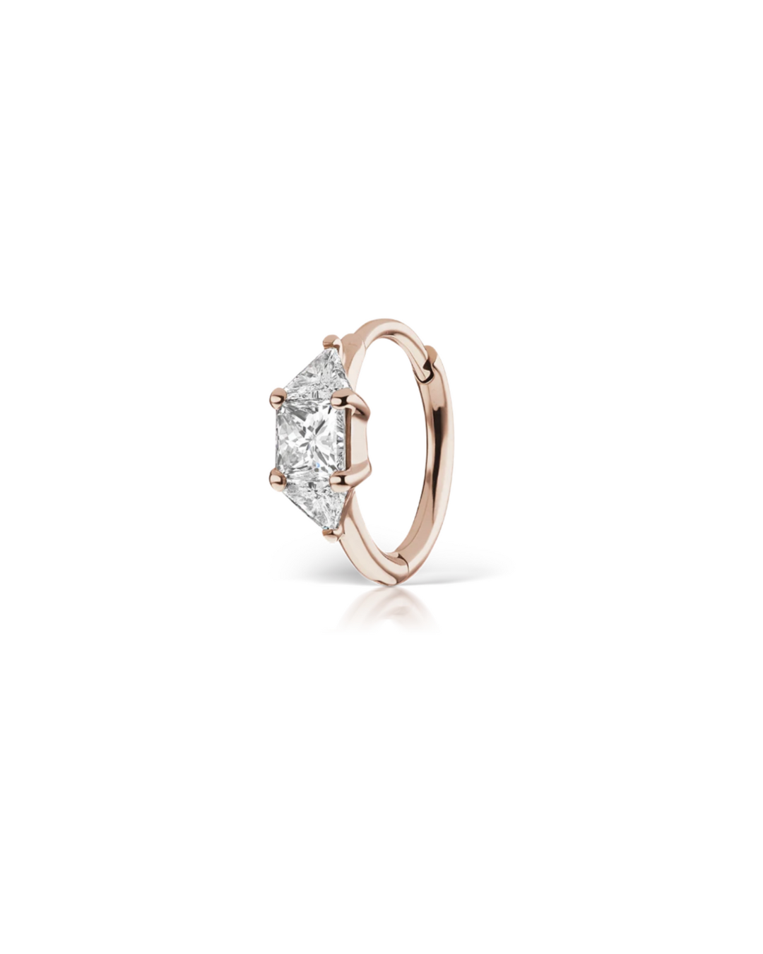 Maria Tash - 8mm 3mm Diamond Princess Triangle Hoop Earring (Non-Rotating)