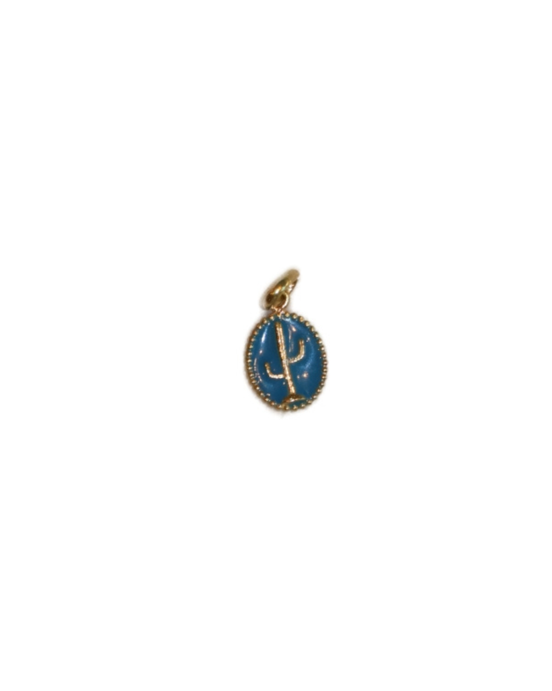 Gigi Clozeau- Pendentif Cactus résine célèste, or jaune