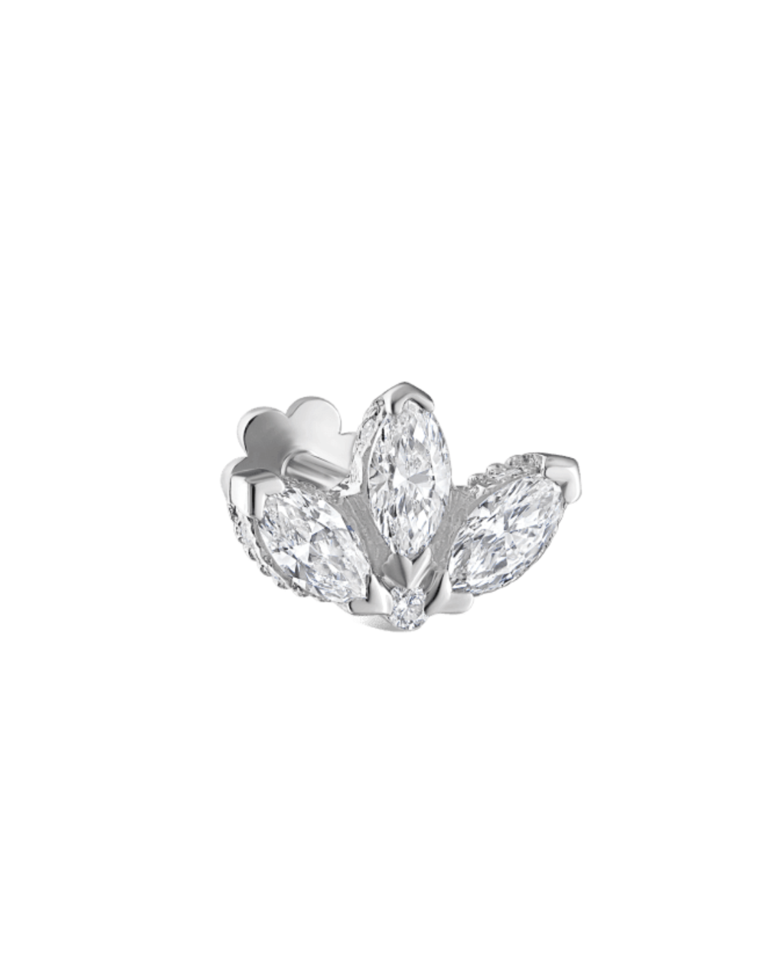 Maria Tash - 3mm Diamond Engraved Lotus Threaded Stud Earring