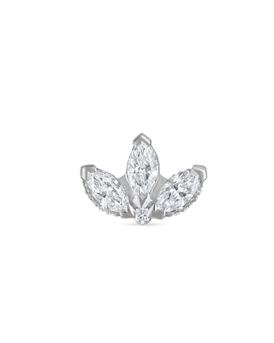 Maria Tash - 3mm Diamond Engraved Lotus Threaded Stud Earring