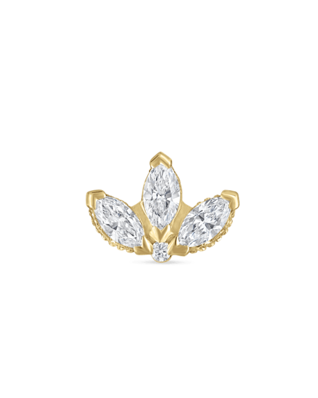 Maria Tash - 3mm Diamond Engraved Lotus Threaded Stud Earring