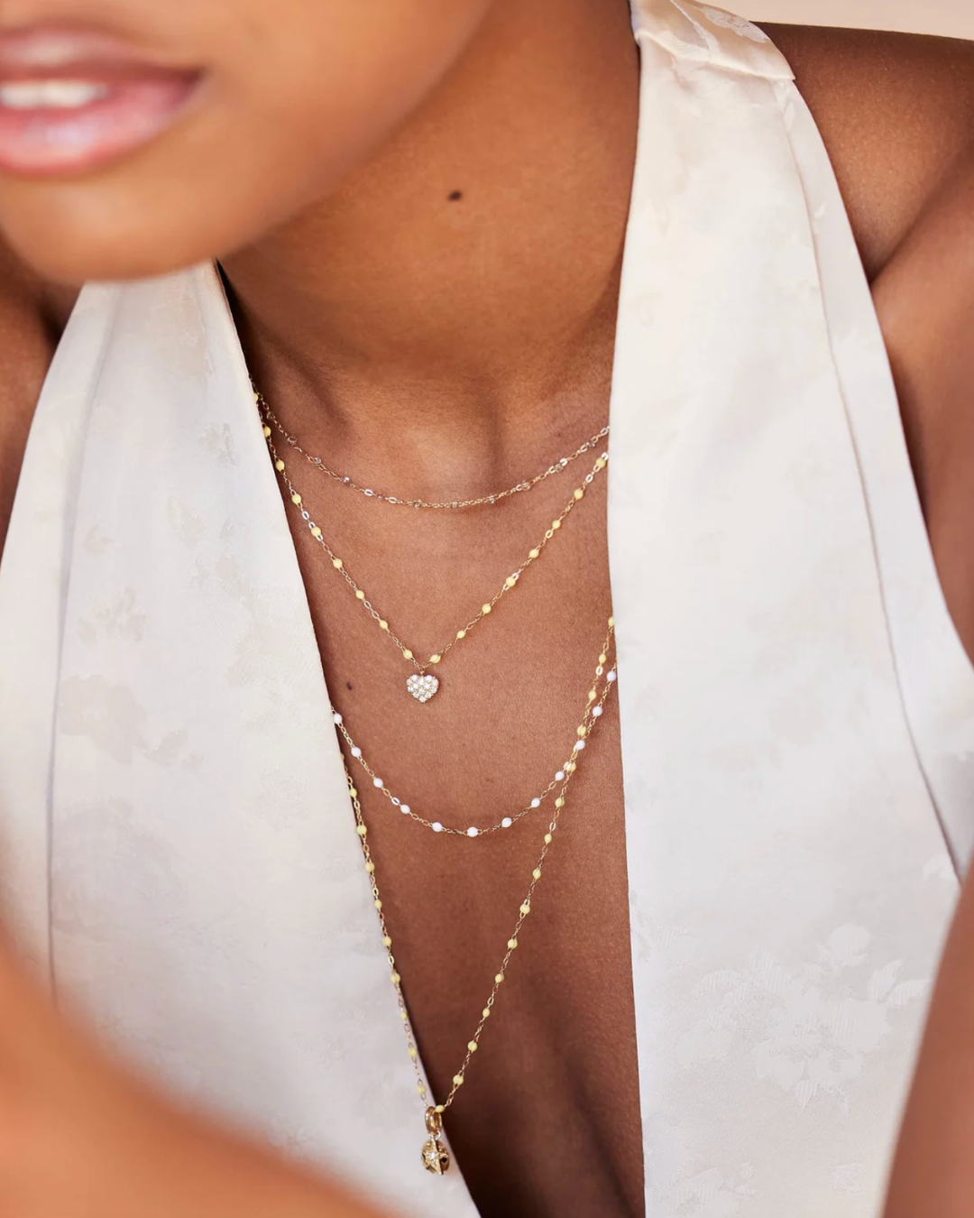 Gigi Clozeau- Collier sparkle Classique Gigi, or jaune, 42 cm