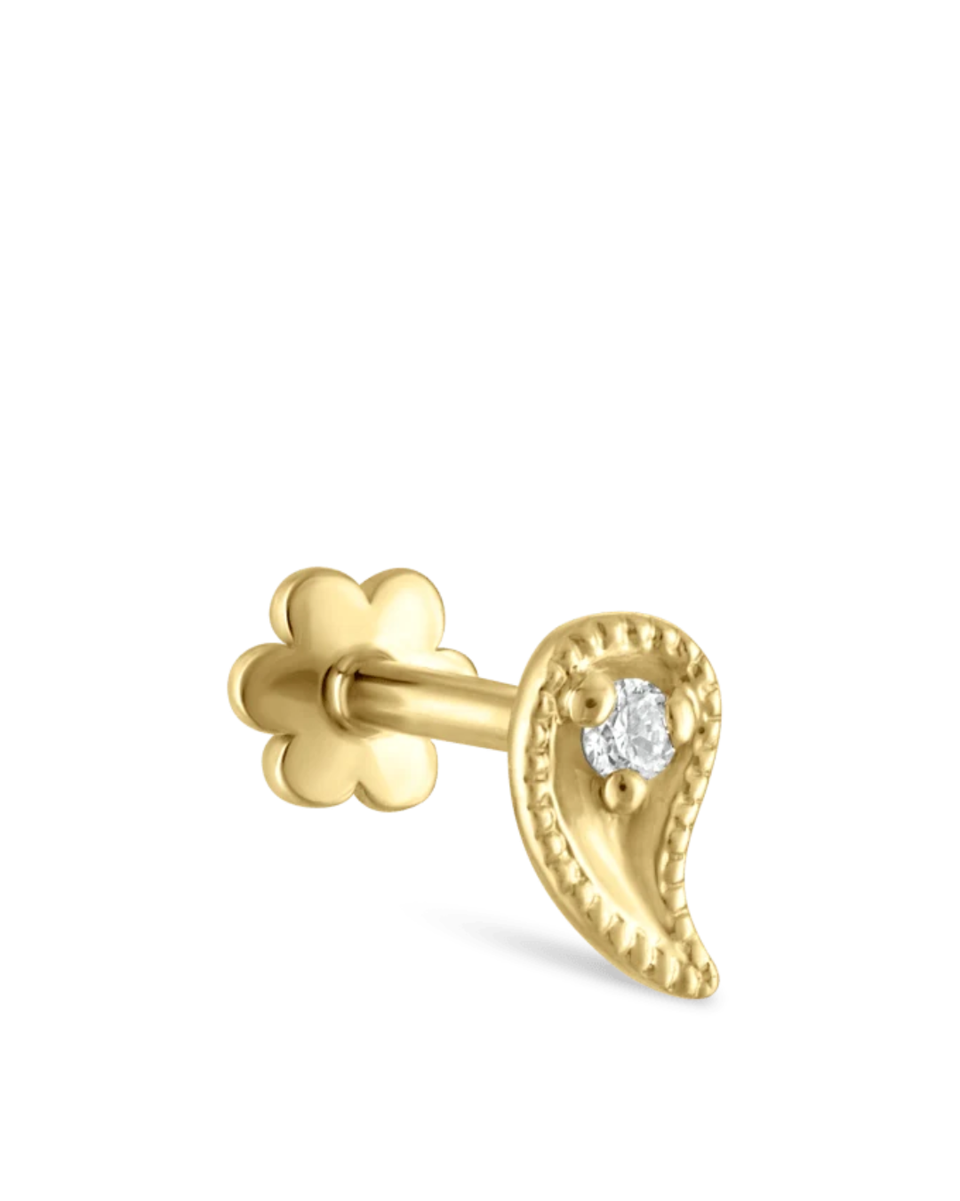 Maria Tash- Diamond Paisley Threaded Stud Earring