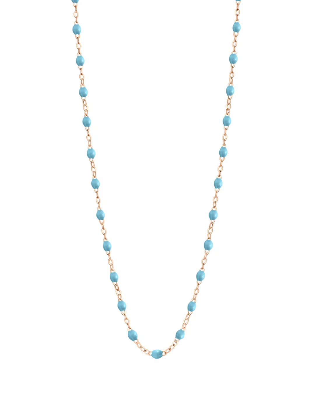 Gigi Clozaeu- Collier turquoise Classique Gigi, or rose, 42 cm