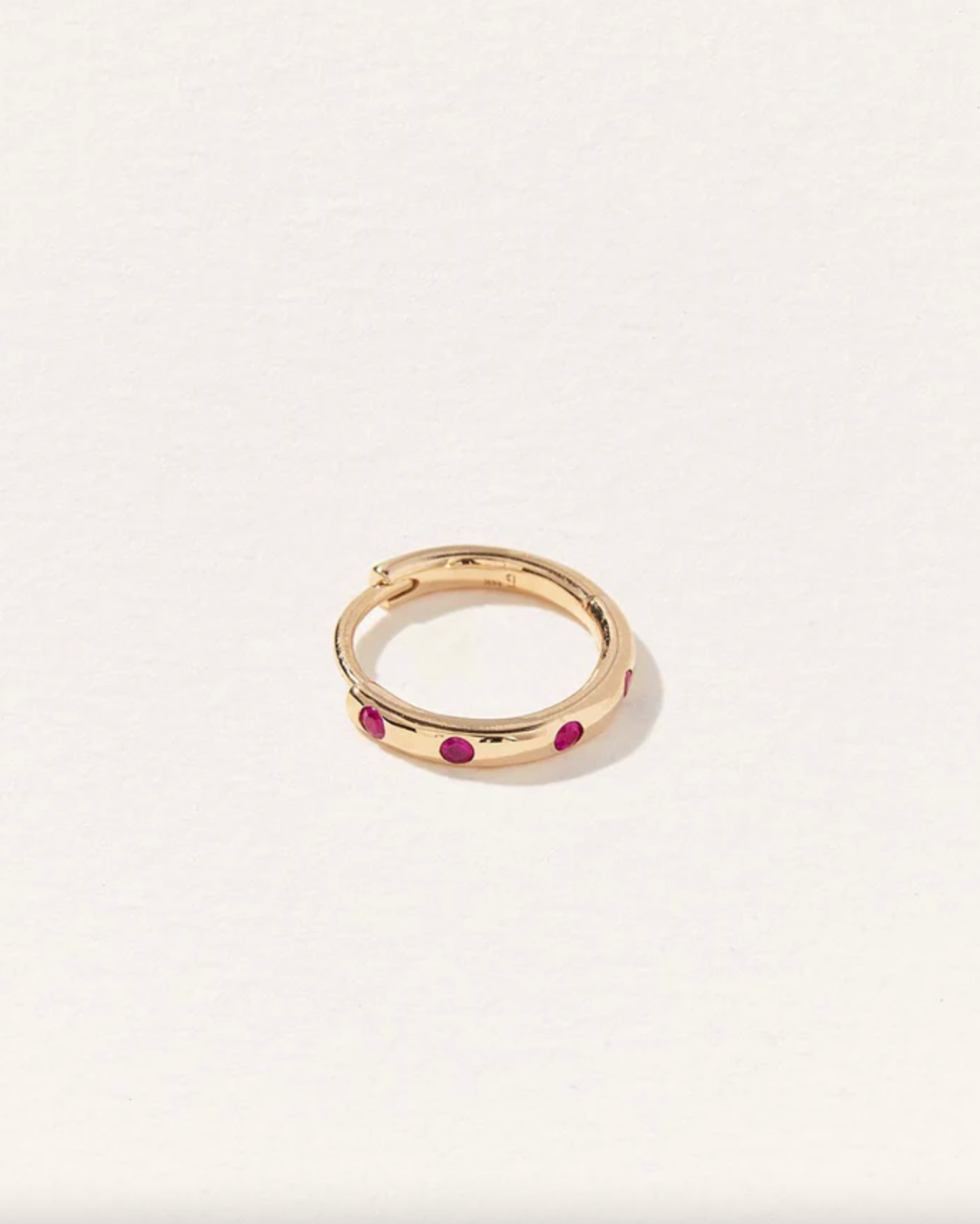 Pamela Love - 10mm Dot Huggie Ruby