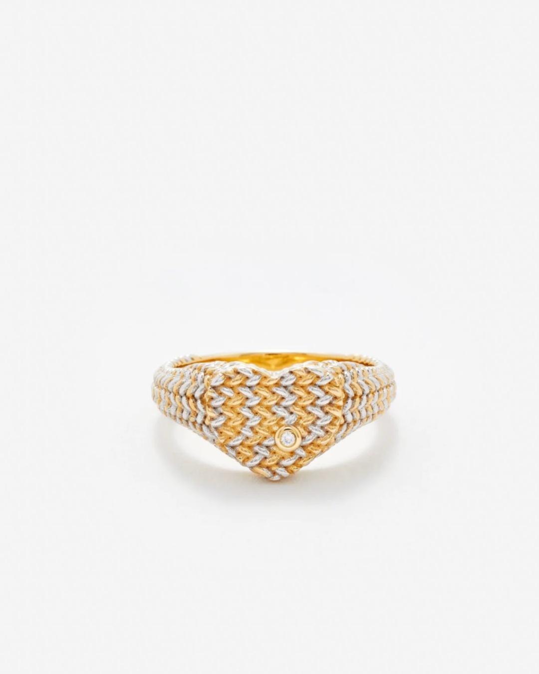 Yvonne Léon - Baby Chevalière Coeur Natte 2 Ors