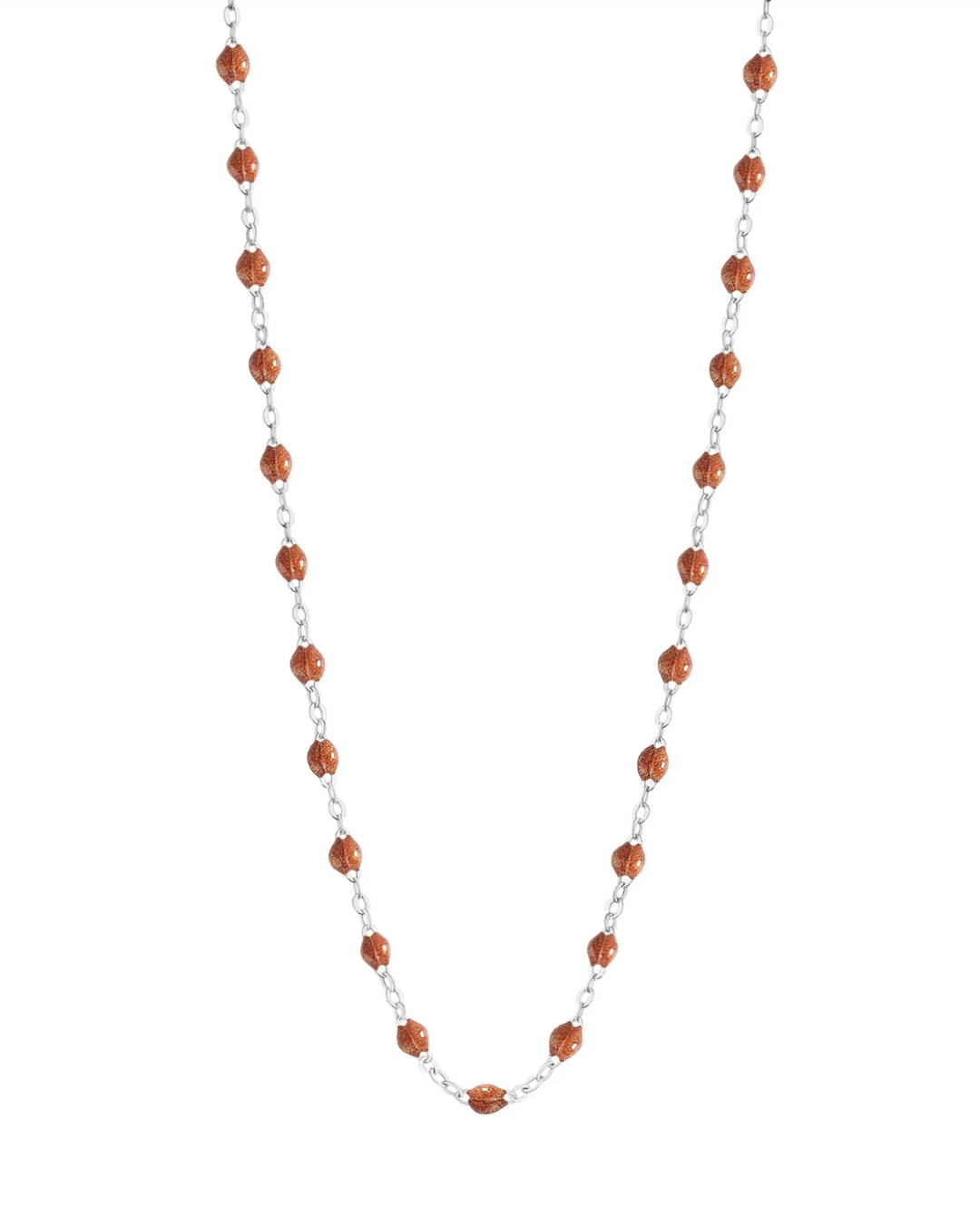 Gigi Clozeau- Collier fauve Classique Gigi, or blanc, 42 cm