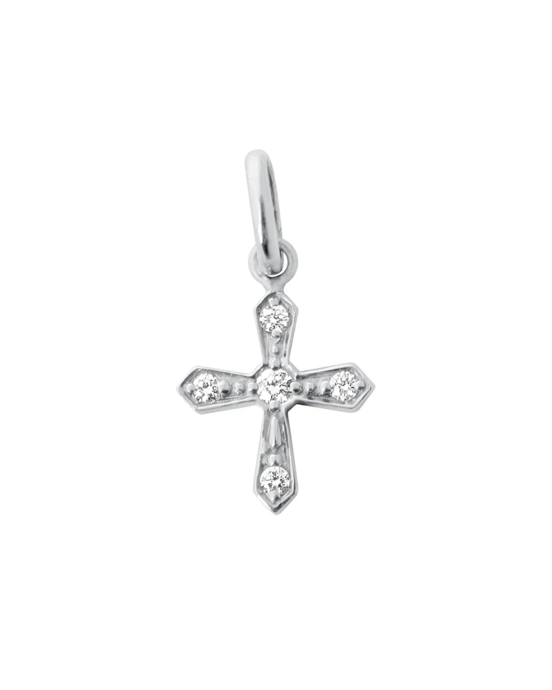 Vintage cross motif diamond gray gold pendant