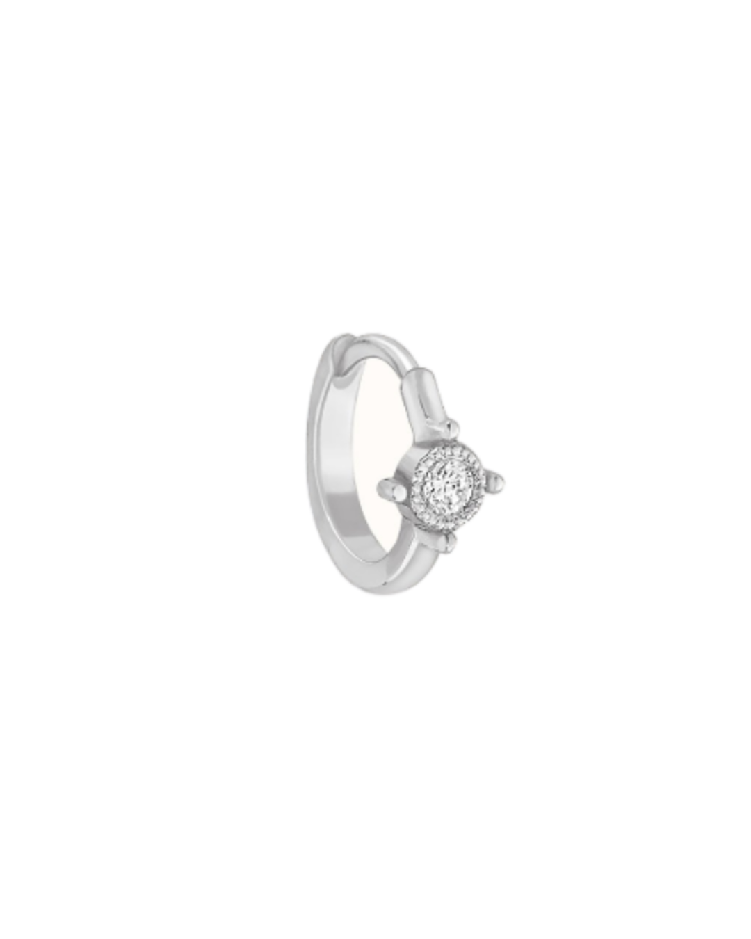 Stone - Ecstasy Mini Creole White Gold and Diamonds