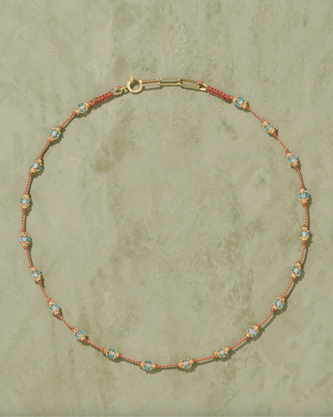 Tityaravy - Peony Aquamarine Necklace