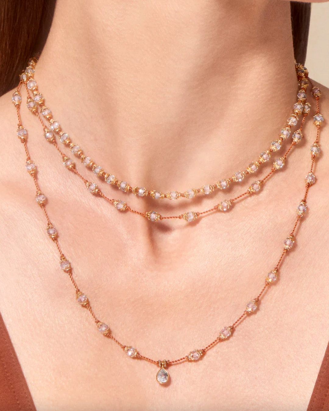 Tityaravy - Peony Aquamarine Necklace