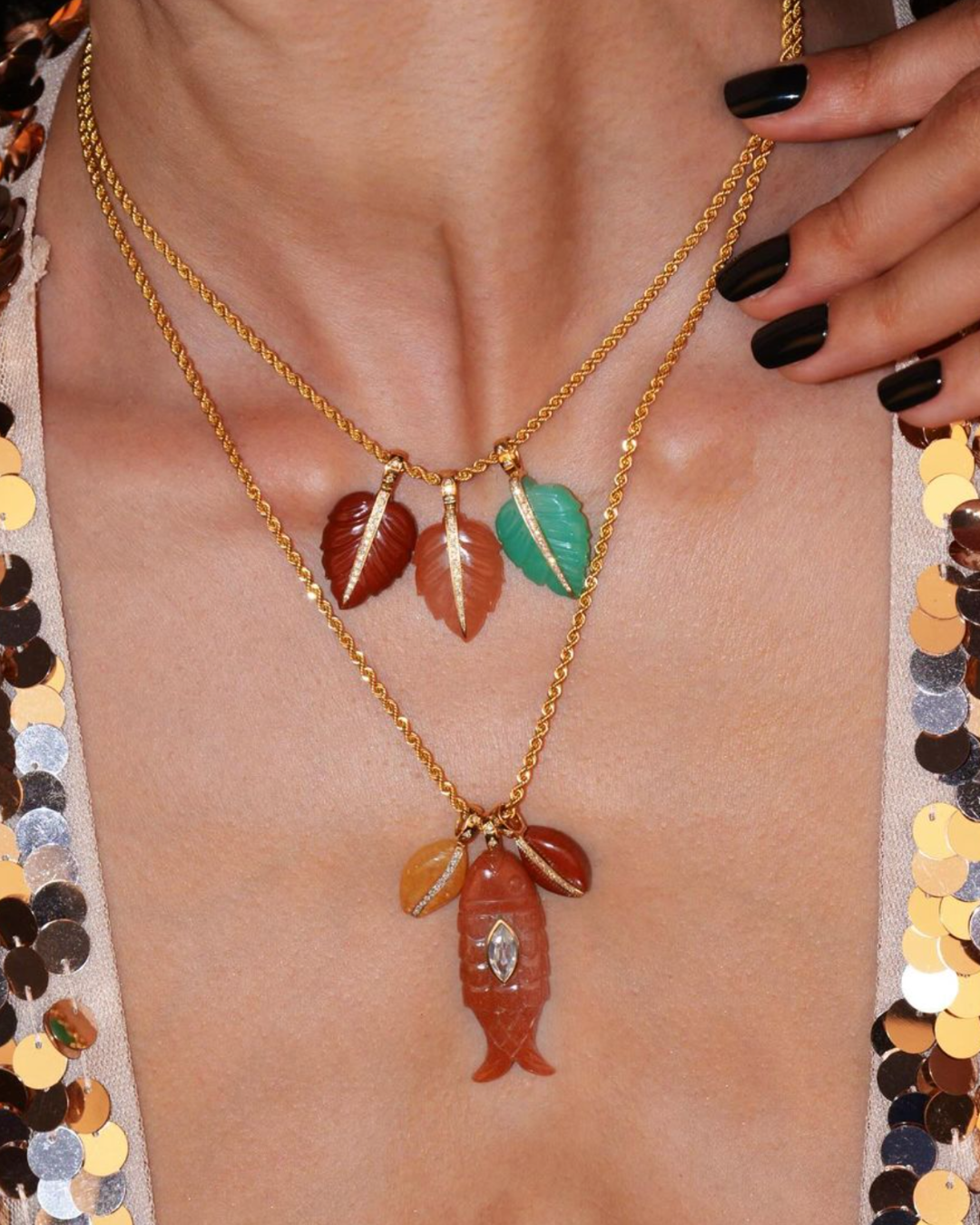 Van Den Abeele - Carnelian Petal Pendant