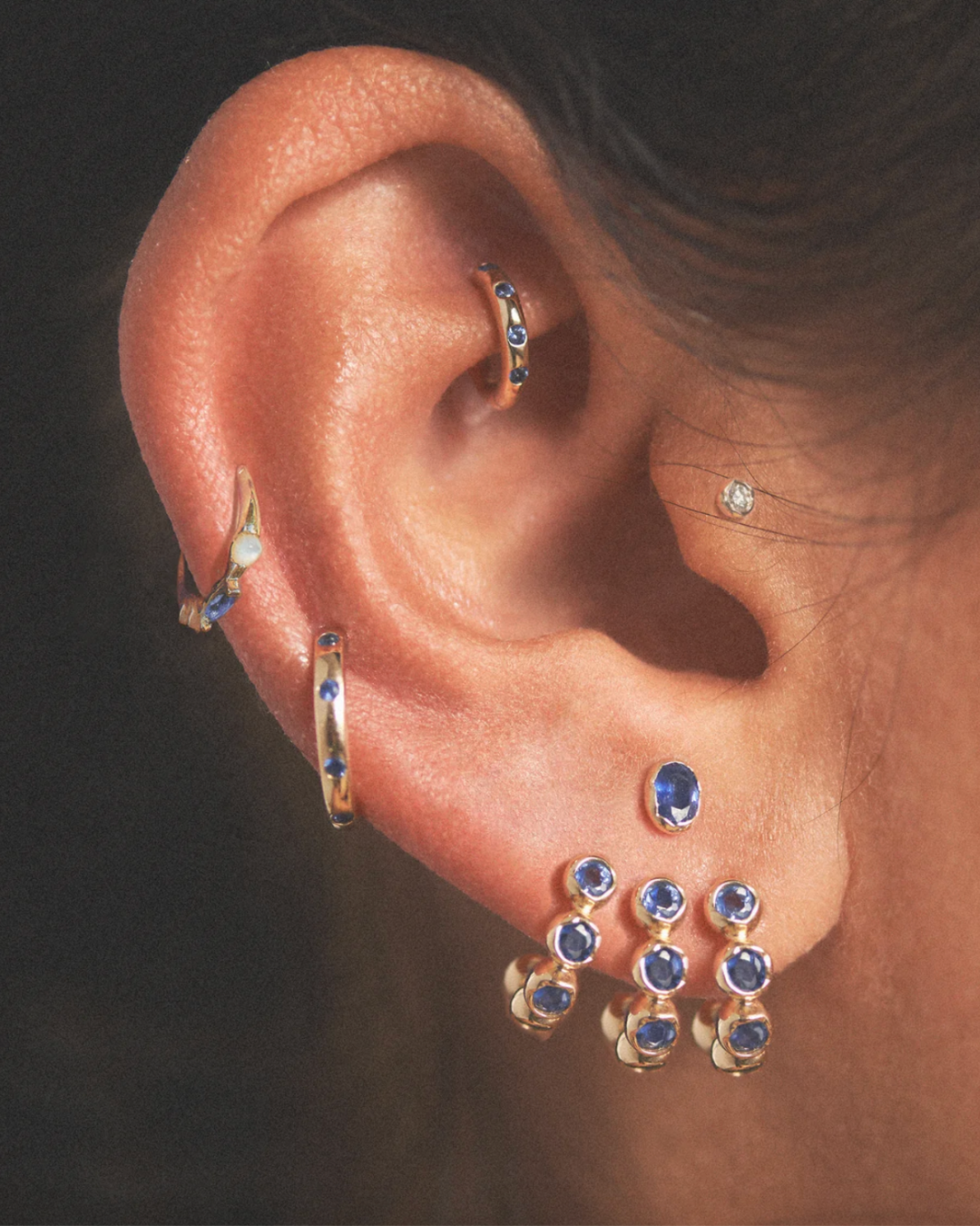 Pamela Love - 6mm Dot Huggie Ruby