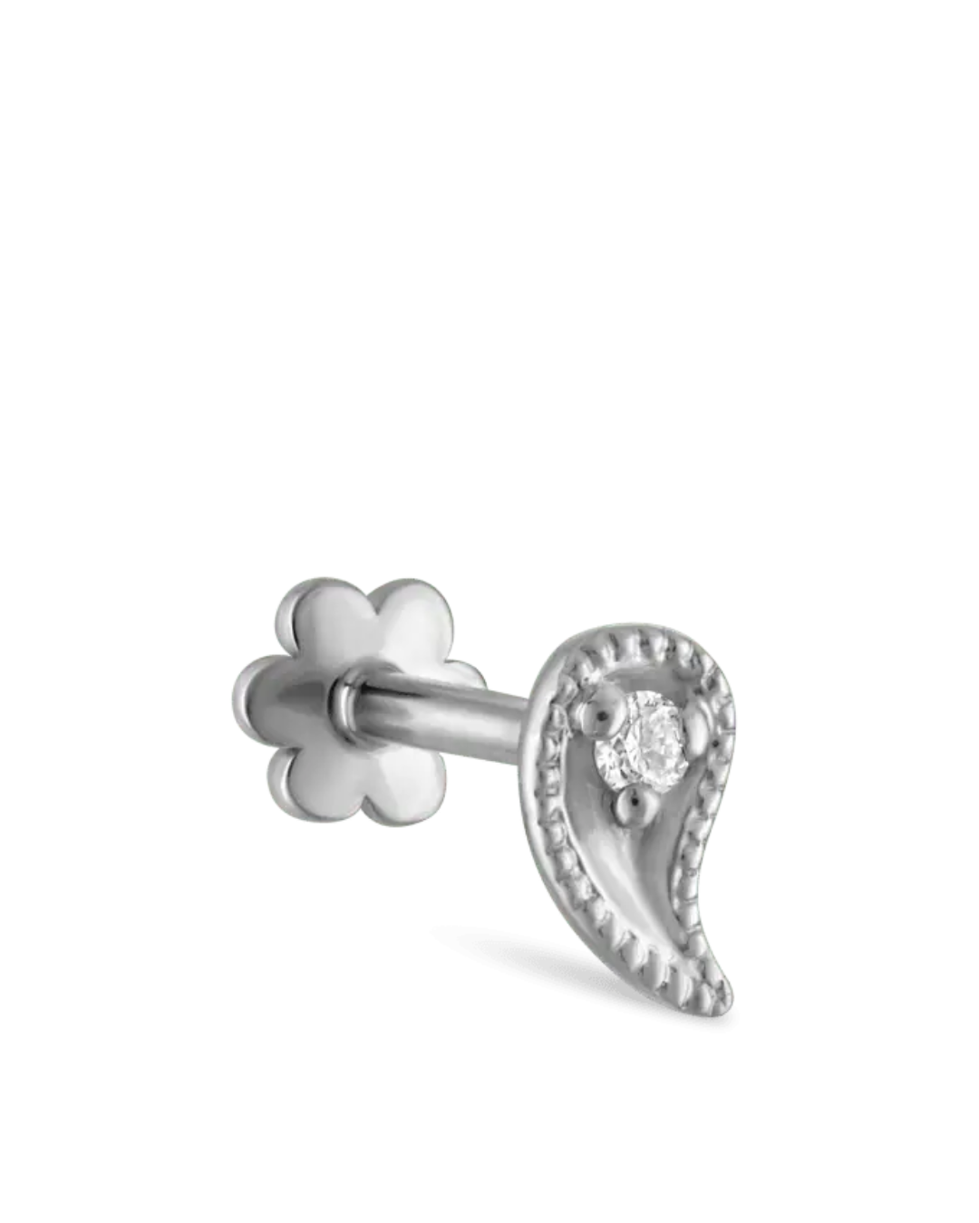 Maria Tash- Diamond Paisley Threaded Stud Earring