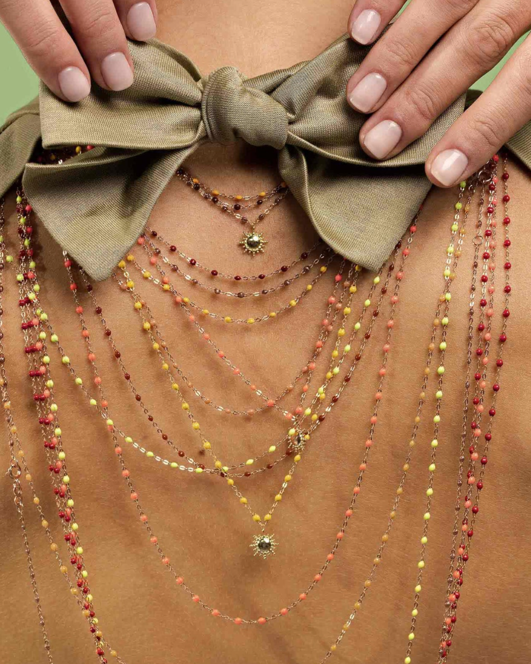 Classic Gigi Burgundy Necklace, Rose Gold, 86cm