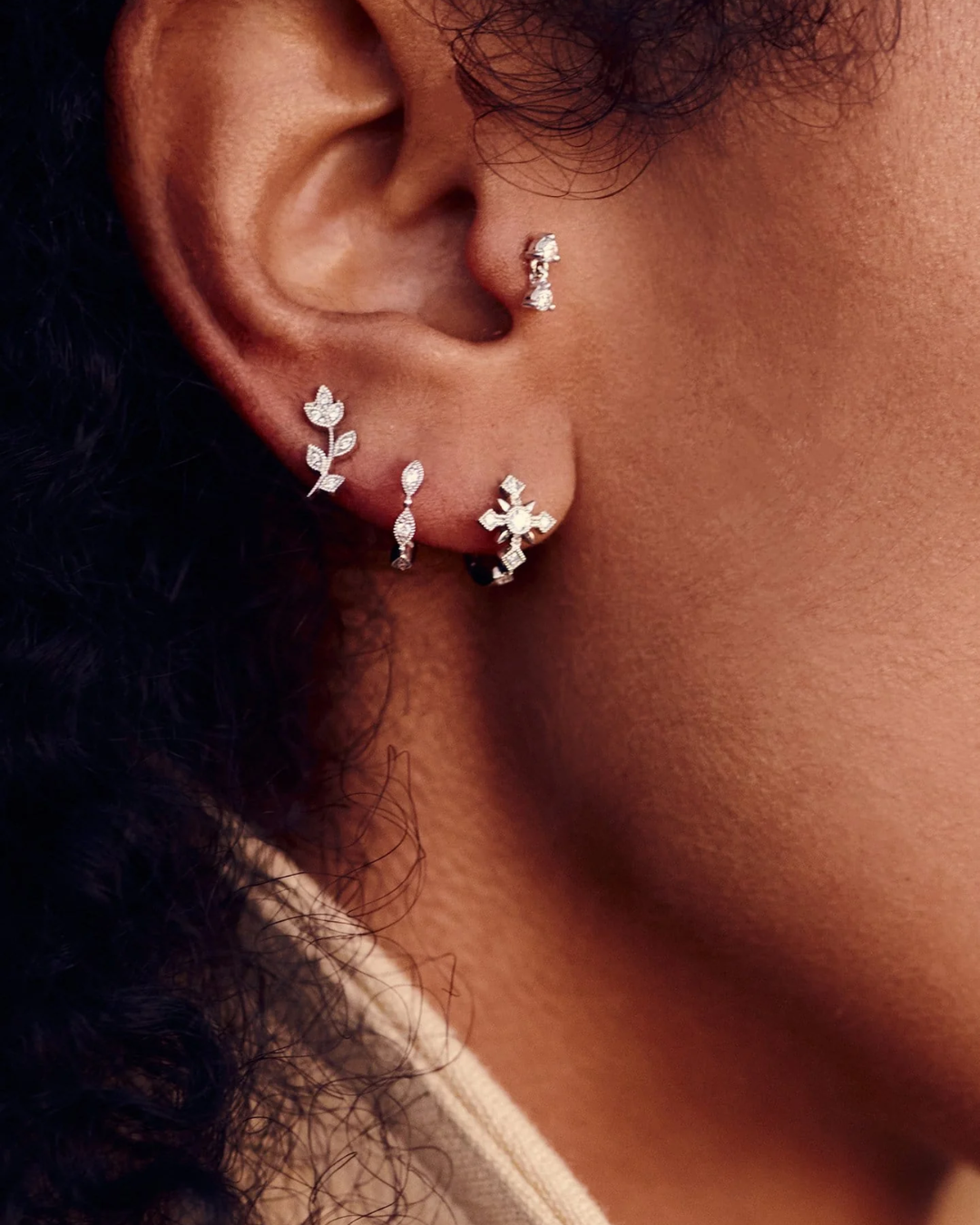 Stone - Bloom Boucle Unique Or blanc Diamants