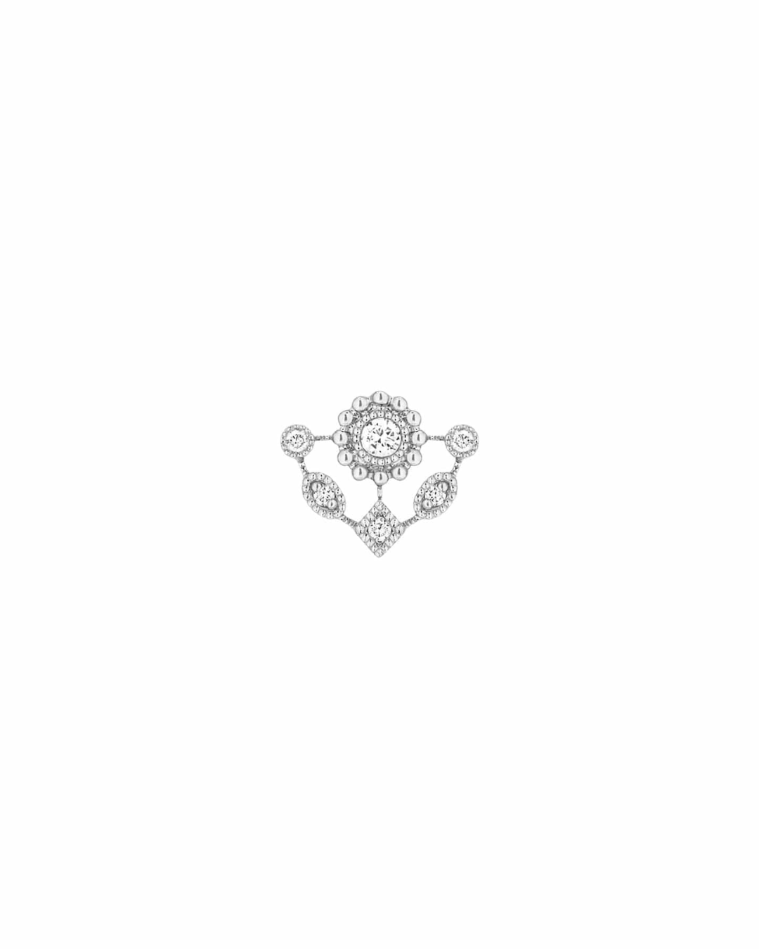 Stone - Unique Summer Rain Earring in white gold and diamonds