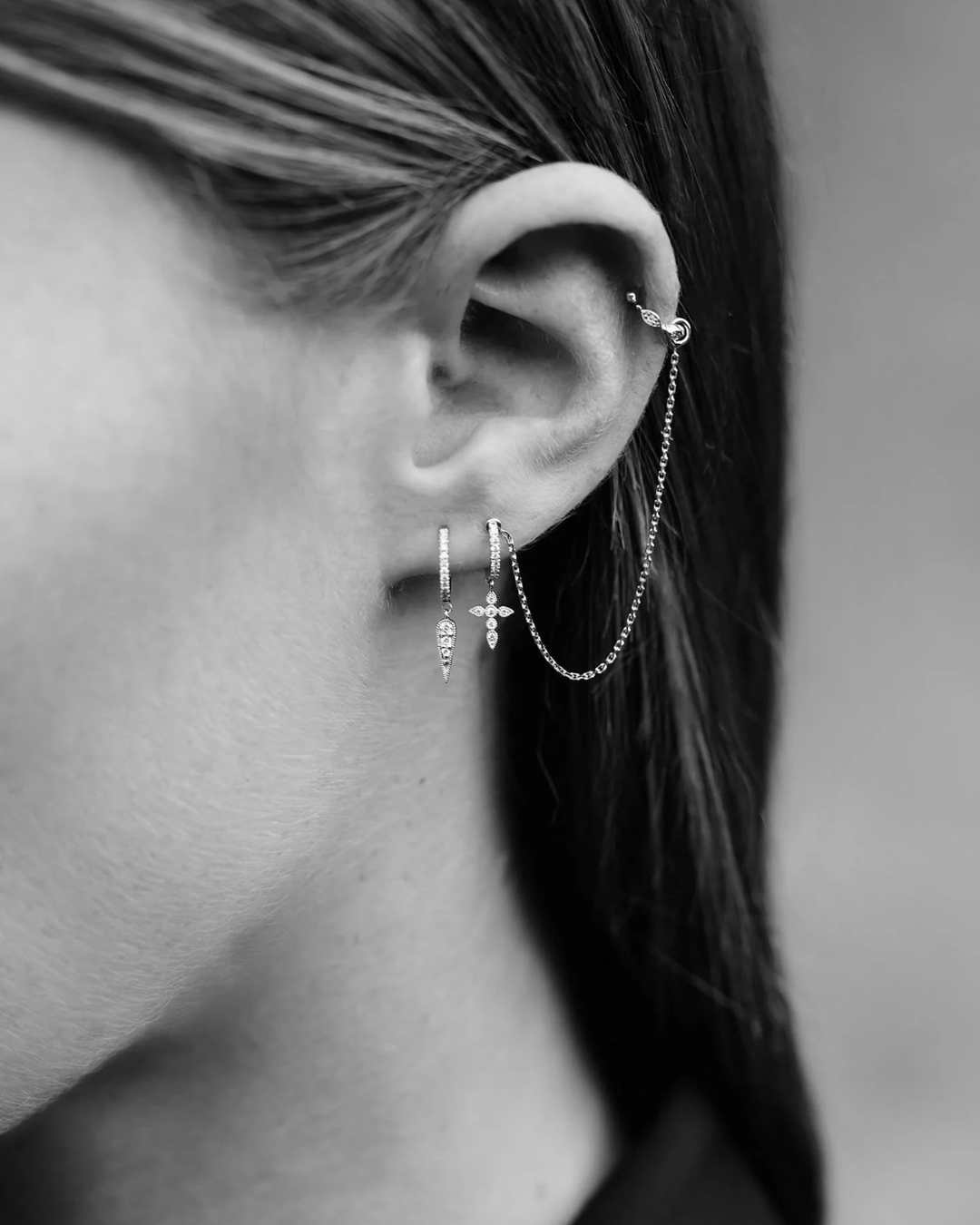 Stone - Céleste Mini Créole Or Blanc Diamants