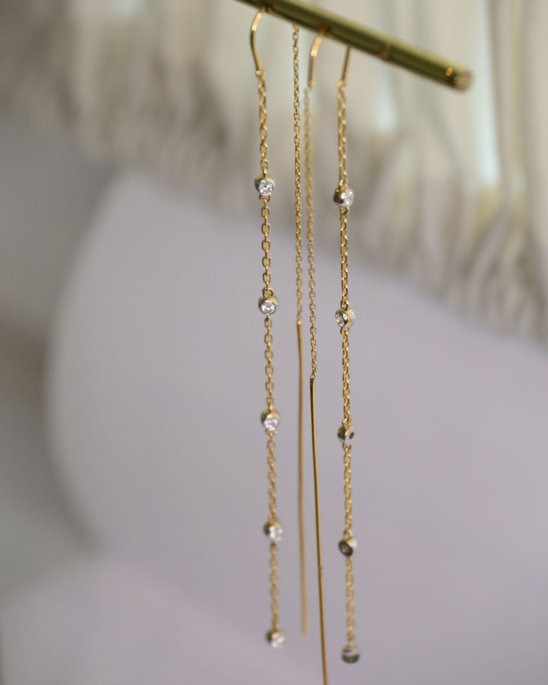 Axelle Delhaye - Boucles d'oreilles longues diamants