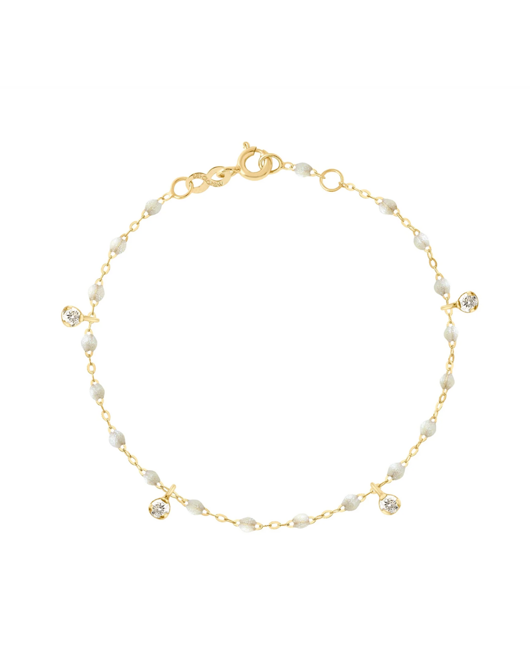 Bracelet opale Gigi Suprême, or jaune, 4 diamants, 17 cm