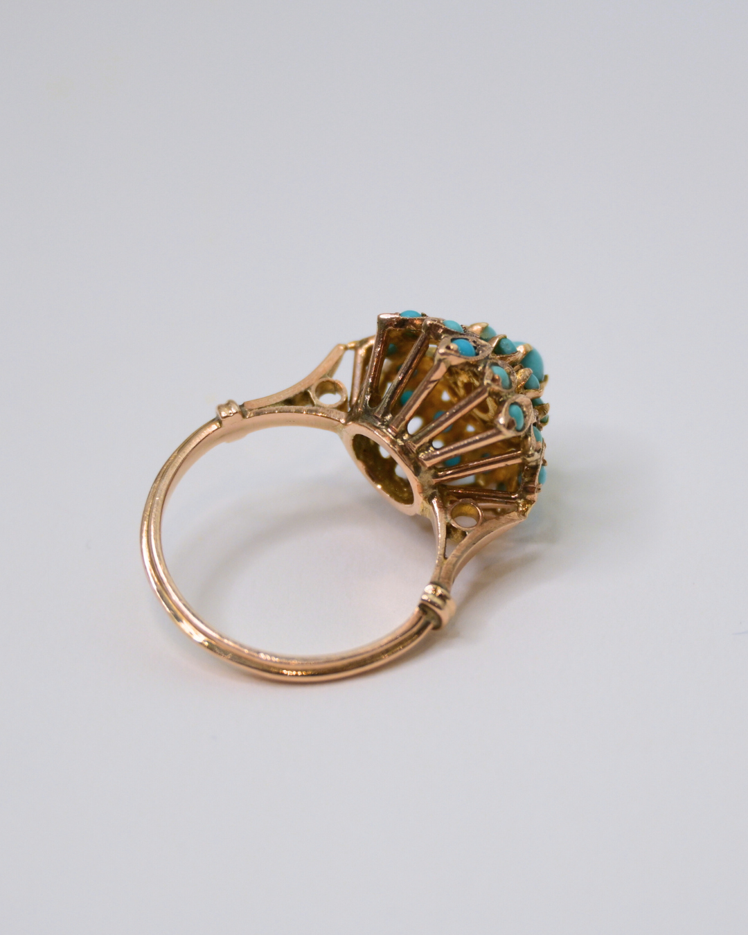 Axelle Delhaye - Bague Turquoise et Or Rose