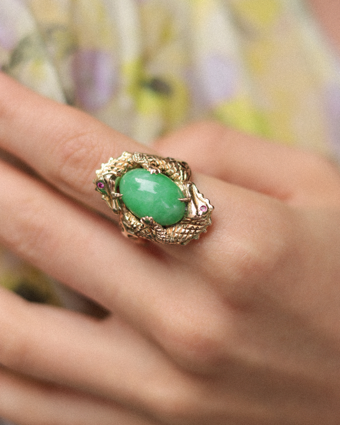 Axelle Delhaye - Bague Crocodile Jade